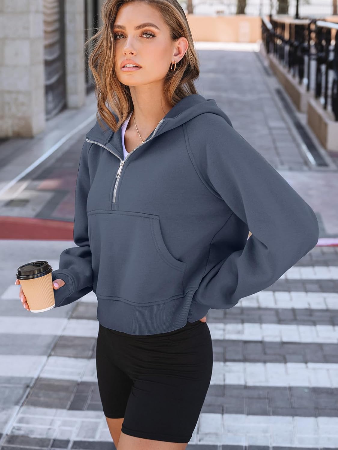 Womens Hoodies Fleece Fall Fashion Outfits Workout Sweatshirts Y2k Winter Zip Up Jackets Oversized Tops Clothes 2025