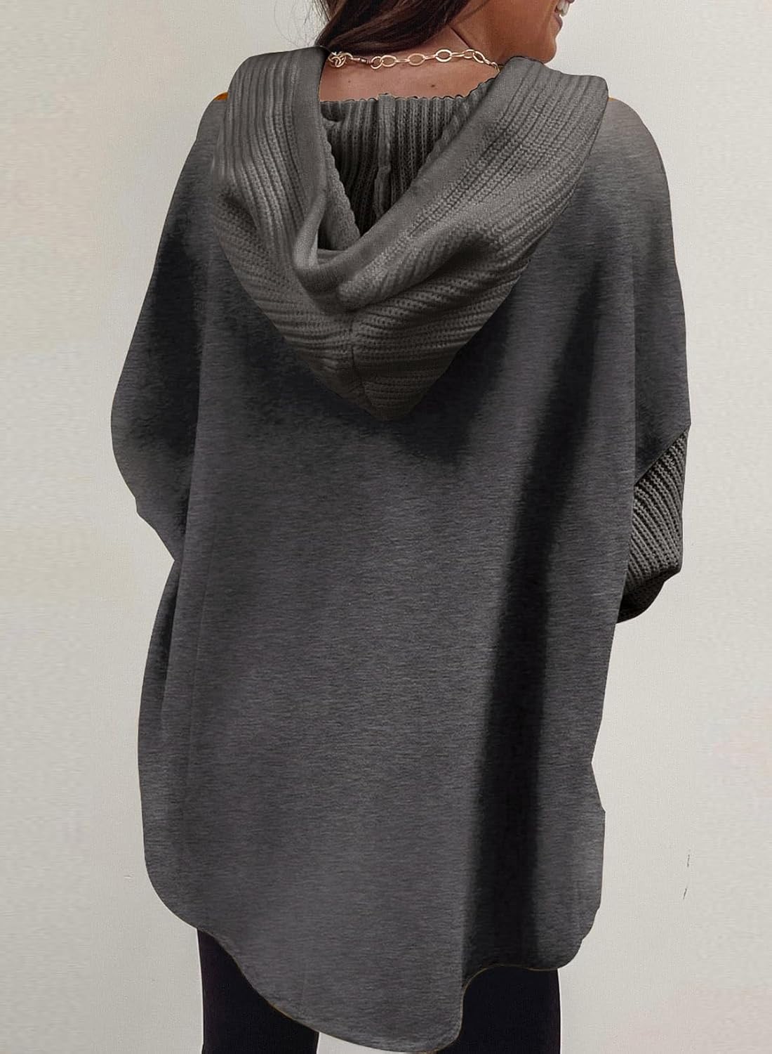 Oversized Sweatshirt for Women Loose Fit Casual Long Sleeve Button Hooded Sweatshirts Hoodies with Pocket