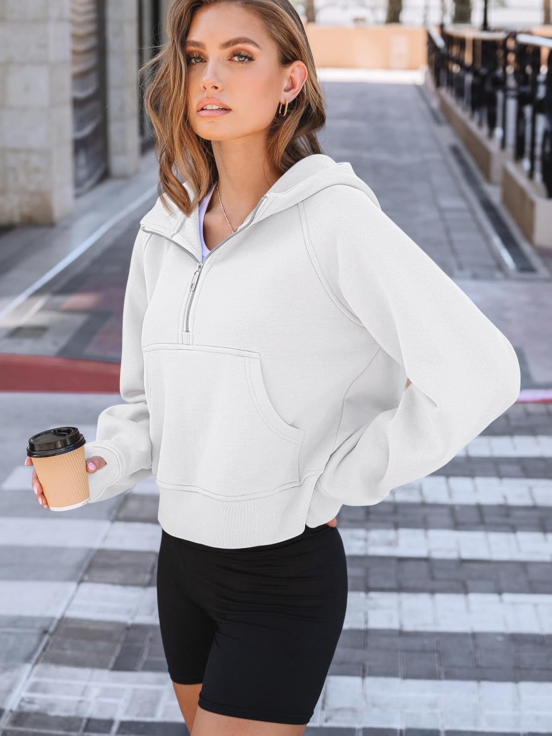 Womens Hoodies Fleece Fall Fashion Outfits Workout Sweatshirts Y2k Winter Zip Up Jackets Oversized Tops Clothes 2025
