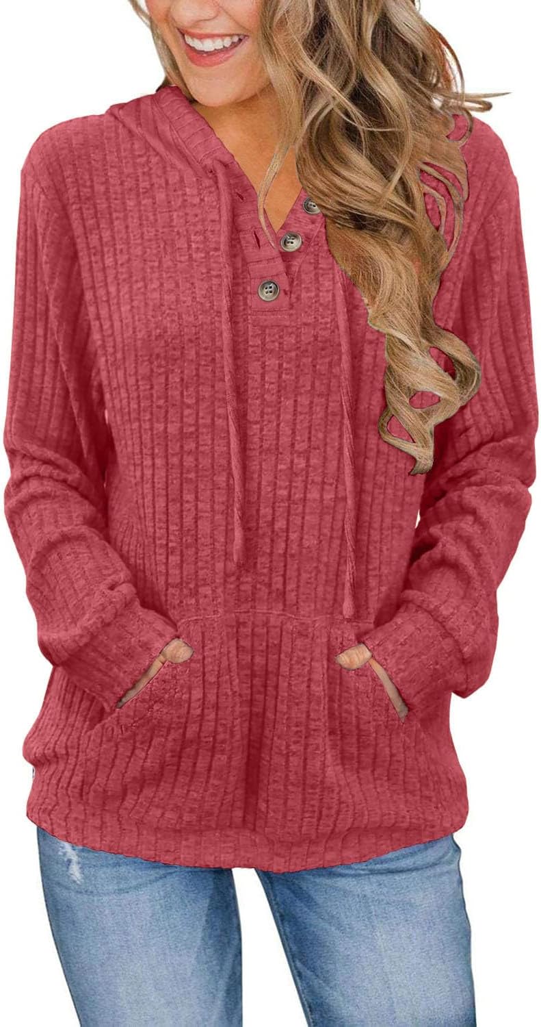 Womens Sweaters Fall Long Sleeve Hoodie Laides Sweatshirts Loose Casual Fashion Clothes S-2XL