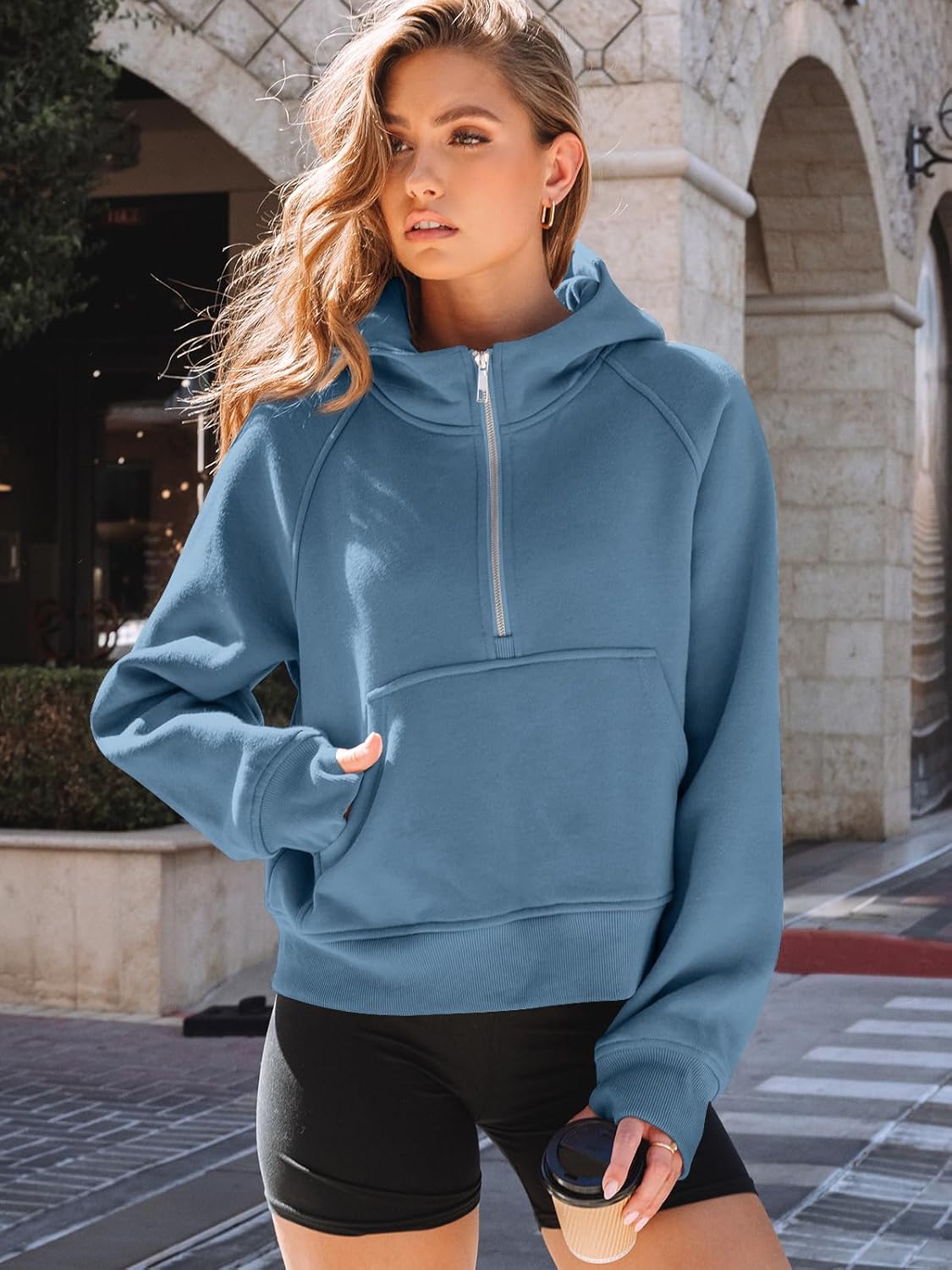 Womens Hoodies Fleece Fall Fashion Outfits Workout Sweatshirts Y2k Winter Zip Up Jackets Oversized Tops Clothes 2025