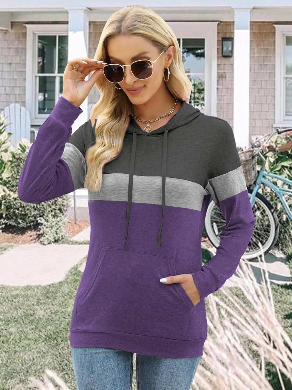 Women’s 2025 Fall Long Sleeve Hoodie Pullover Sweatshirt Lightweight Casual Tops Blouse