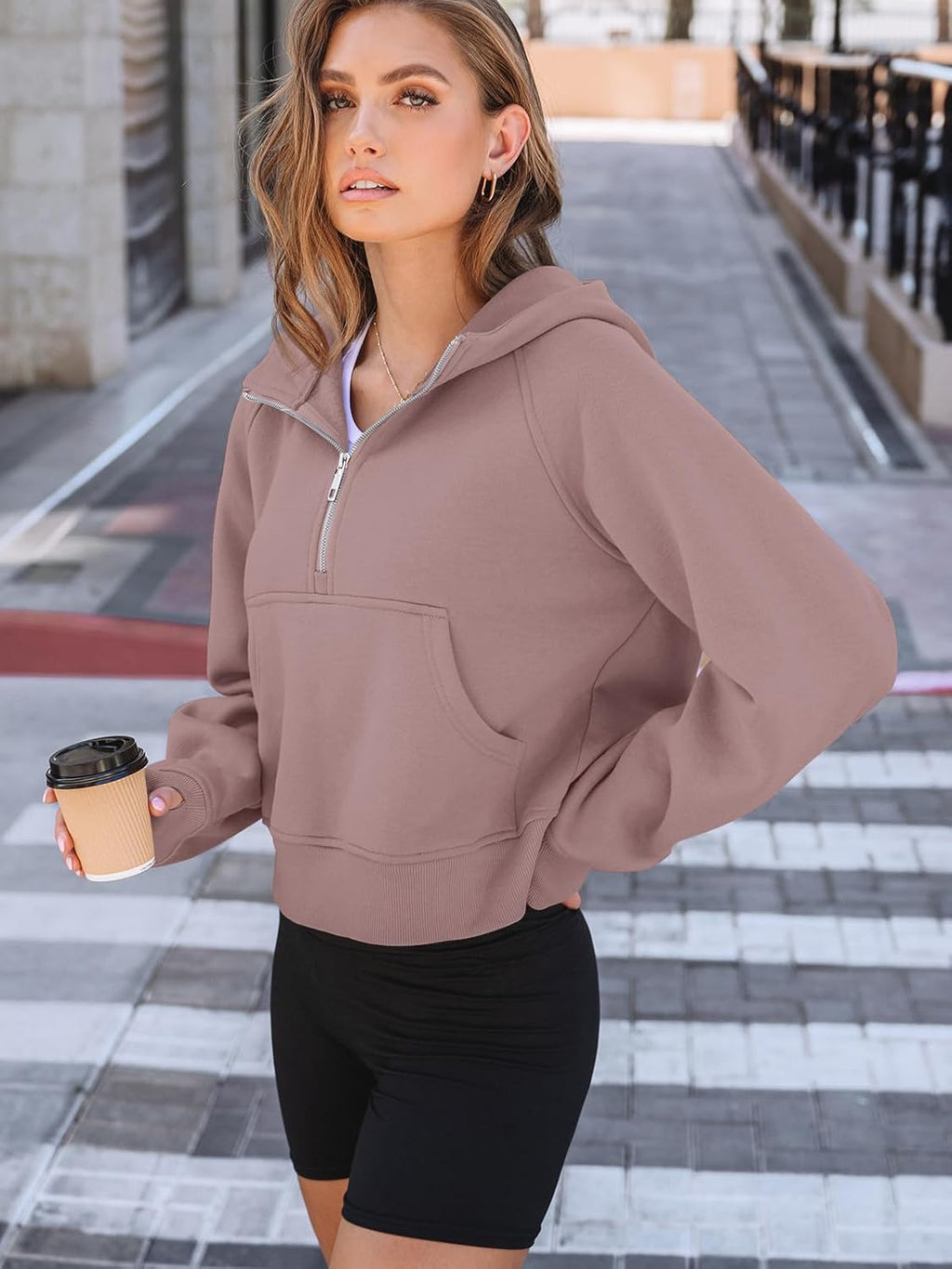 Womens Hoodies Fleece Fall Fashion Outfits Workout Sweatshirts Y2k Winter Zip Up Jackets Oversized Tops Clothes 2025