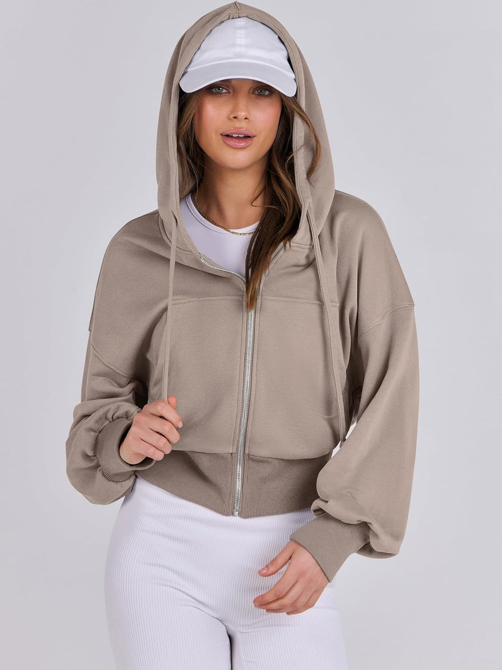 Womens Zip Up Hoodies Cropped Sweatshirts Casual Comfy Cute Zip Jackets Fashion Trendy Fall Outfits 2025 Y2K Clothes