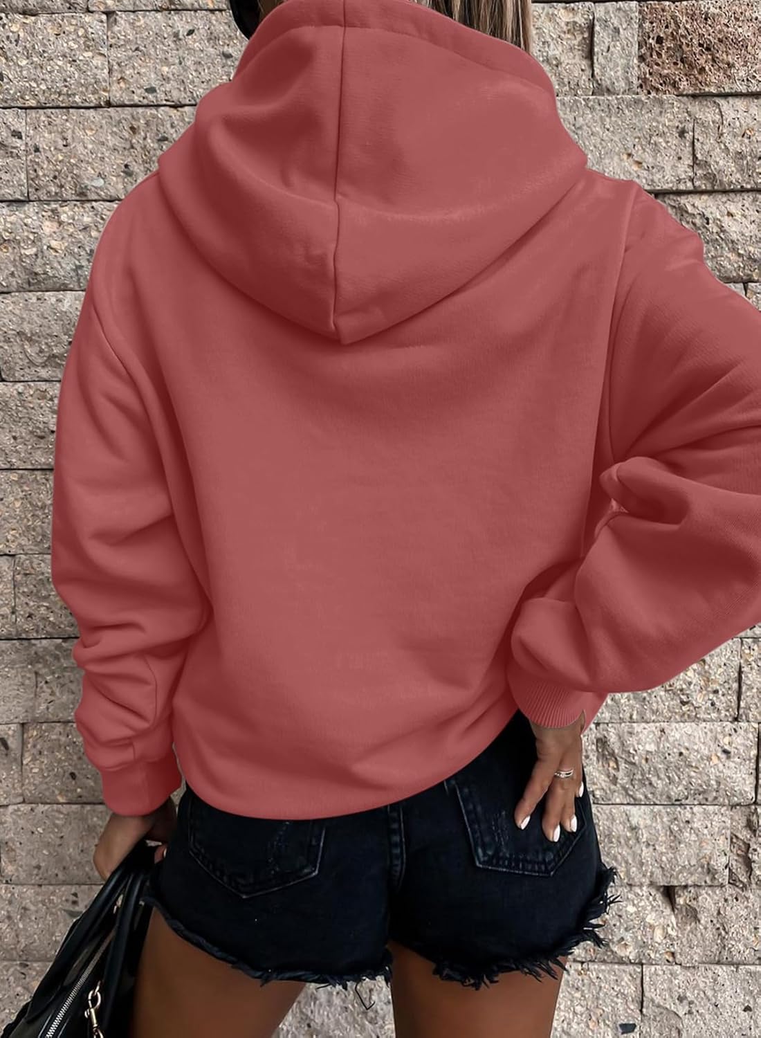 Women's Casual Hoodies Long Sleeve Solid Lightweight Pullover Tops Loose Sweatshirt with Pocket