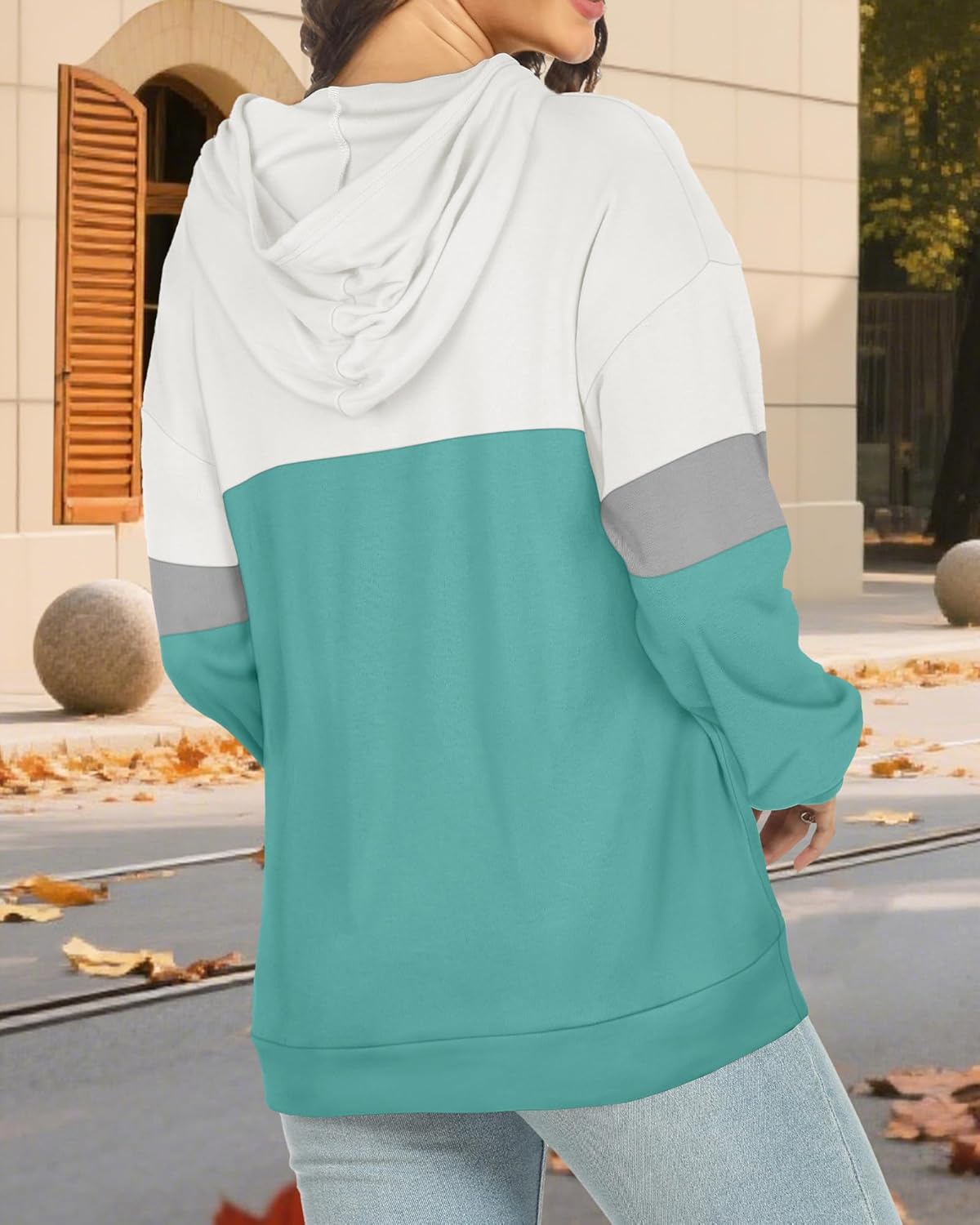 Women's Hoodies Long Sleeve Sweatshirts Drawstring Pullover Tops with Pocket Casual Loose Blouses Tunic