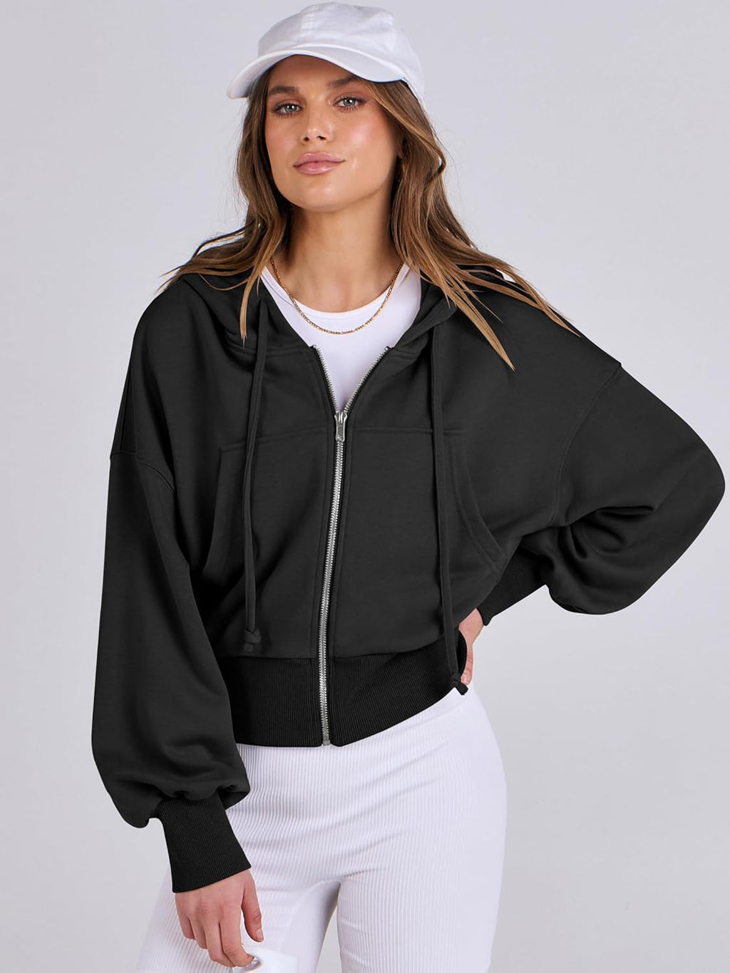 Womens Zip Up Hoodies Cropped Sweatshirts Casual Comfy Cute Zip Jackets Fashion Trendy Fall Outfits 2025 Y2K Clothes