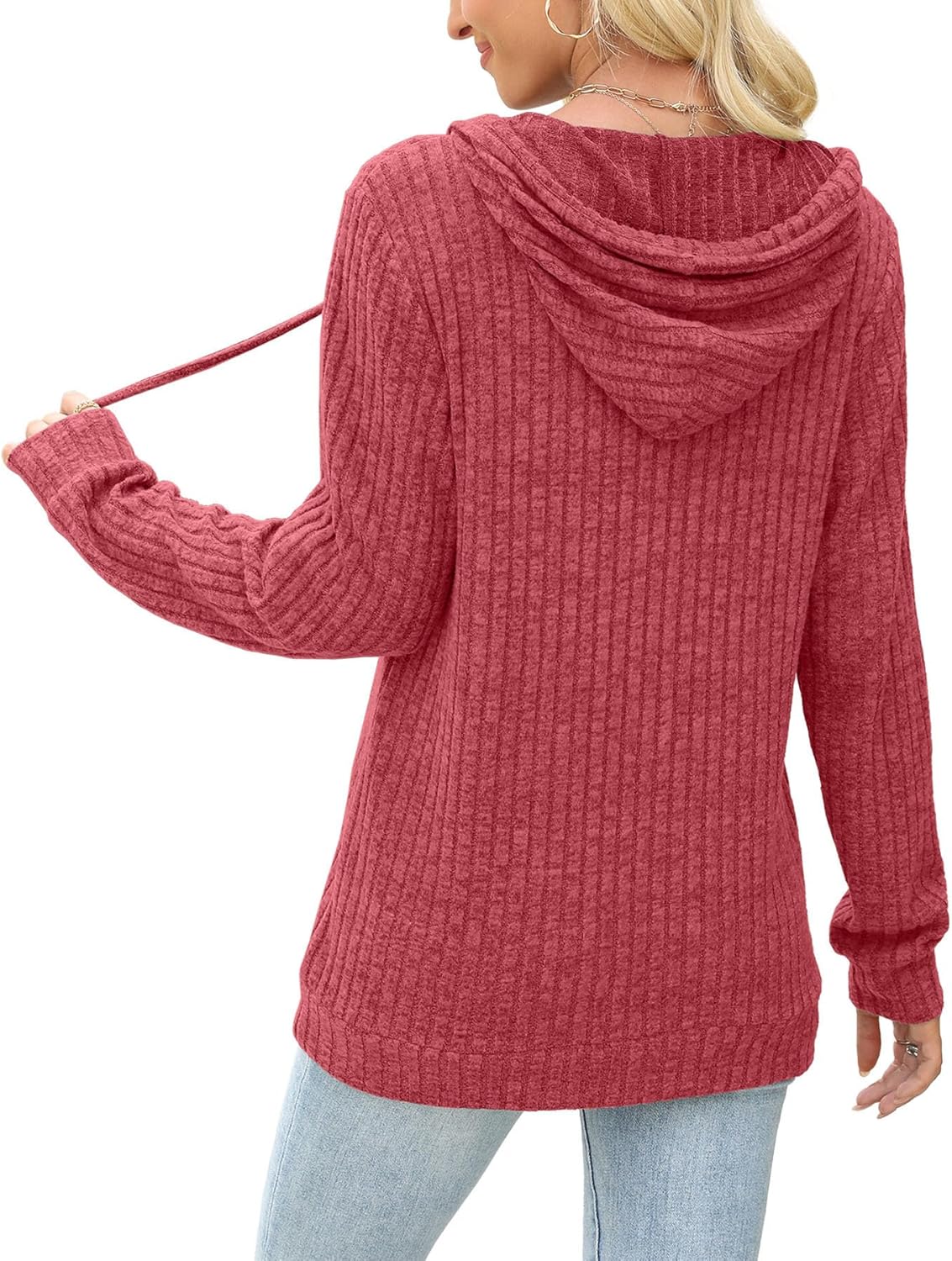 Womens Sweaters Fall Long Sleeve Hoodie Laides Sweatshirts Loose Casual Fashion Clothes S-2XL