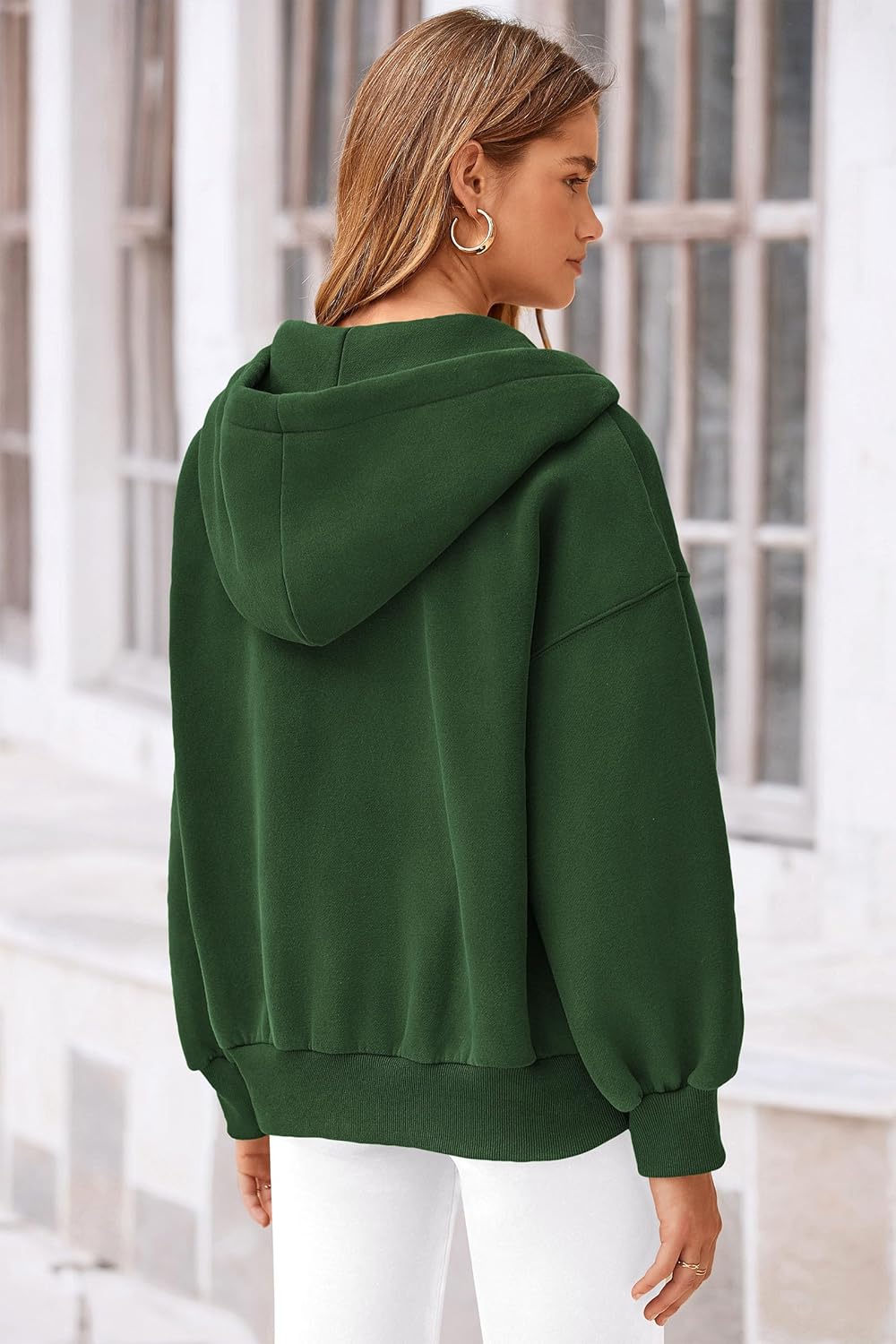 Women's 2025 Fall Oversized Hoodies Sweatshirt Long Sleeve Zip Up Pockets Loose Fit Y2K Winter Jackets Coat