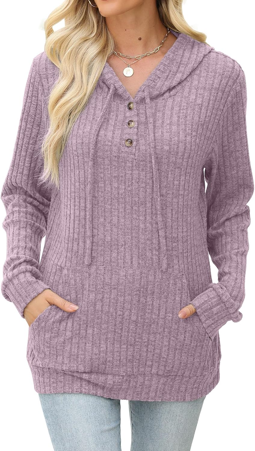 Womens Sweaters Fall Long Sleeve Hoodie Laides Sweatshirts Loose Casual Fashion Clothes S-2XL