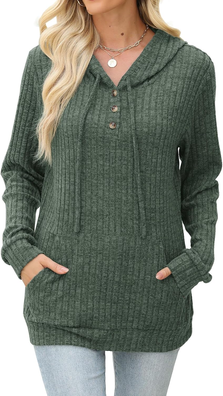 Womens Sweaters Fall Long Sleeve Hoodie Laides Sweatshirts Loose Casual Fashion Clothes S-2XL