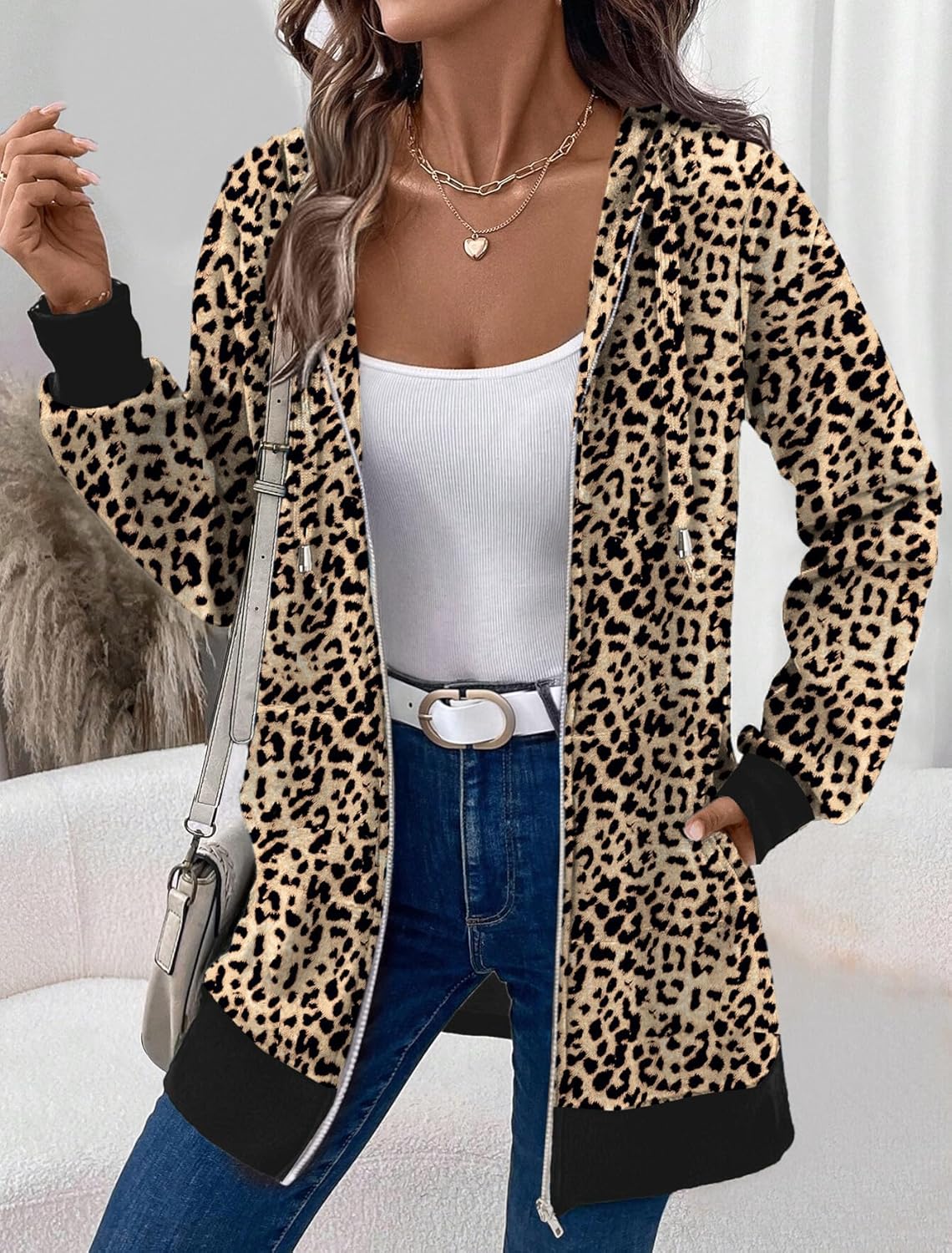 Zip Up Hoodies For Women Long Sleeve Oversized Sweatshirts Casual Lightweight Fleece Jackets With Pockets