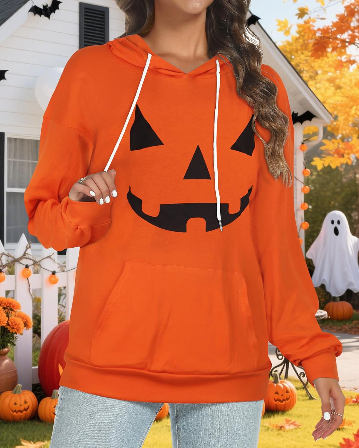 Women's Hoodies Long Sleeve Sweatshirts Drawstring Pullover Tops with Pocket Casual Loose Blouses Tunic