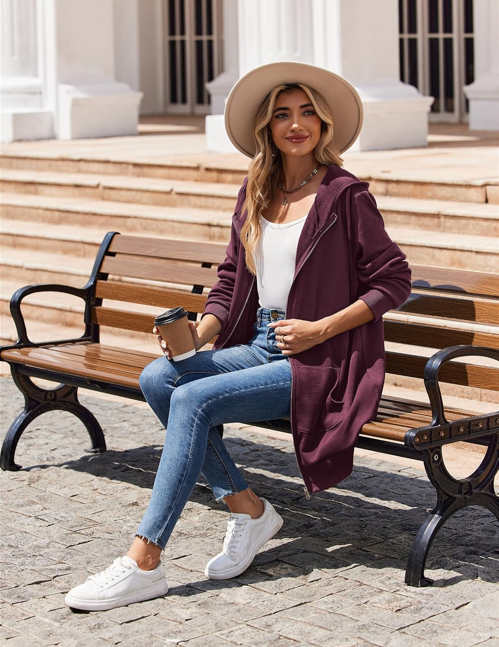 Zip Up Hoodies For Women Long Sleeve Oversized Sweatshirts Casual Lightweight Fleece Jackets With Pockets