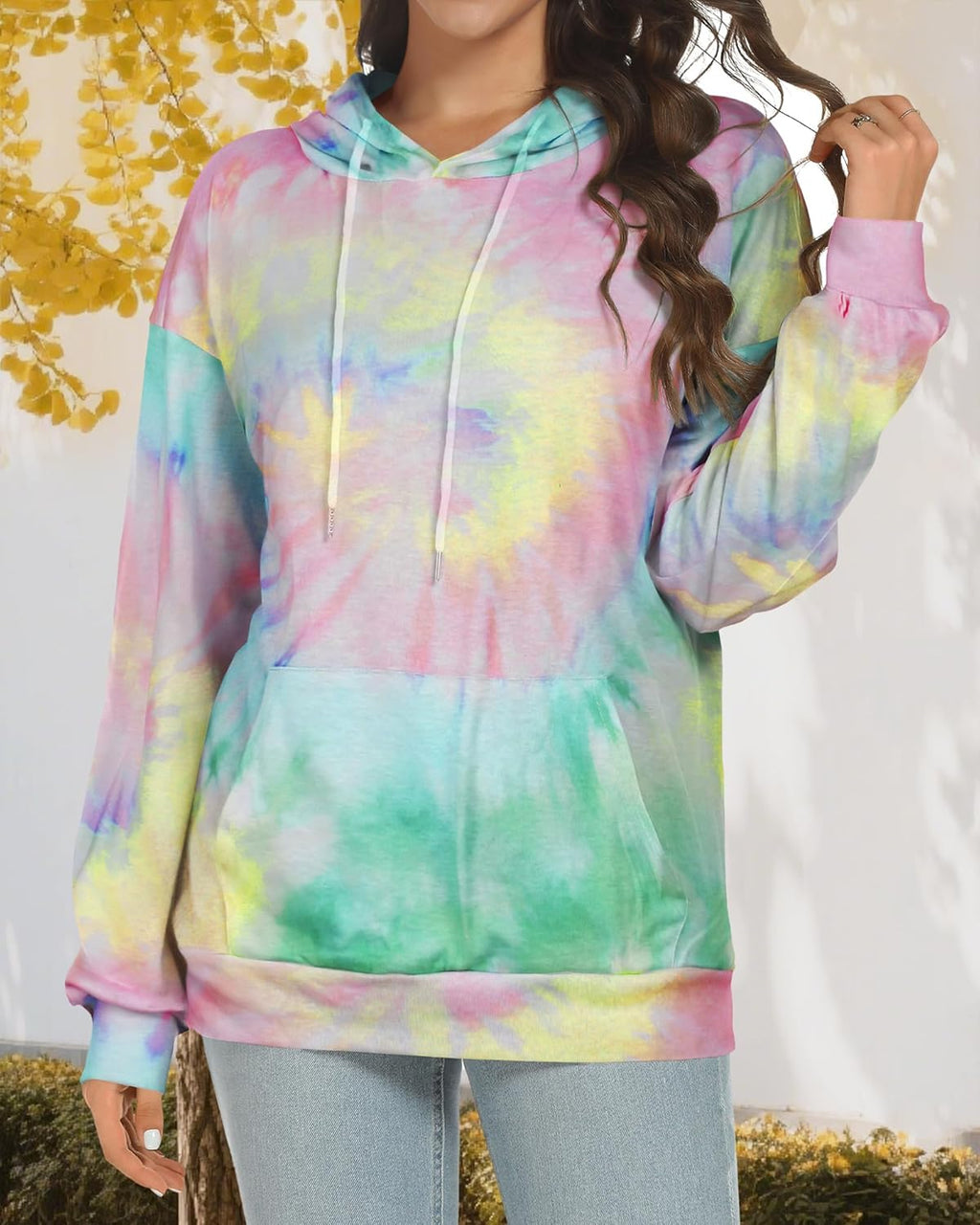 Women's Hoodies Long Sleeve Sweatshirts Drawstring Pullover Tops with Pocket Casual Loose Blouses Tunic