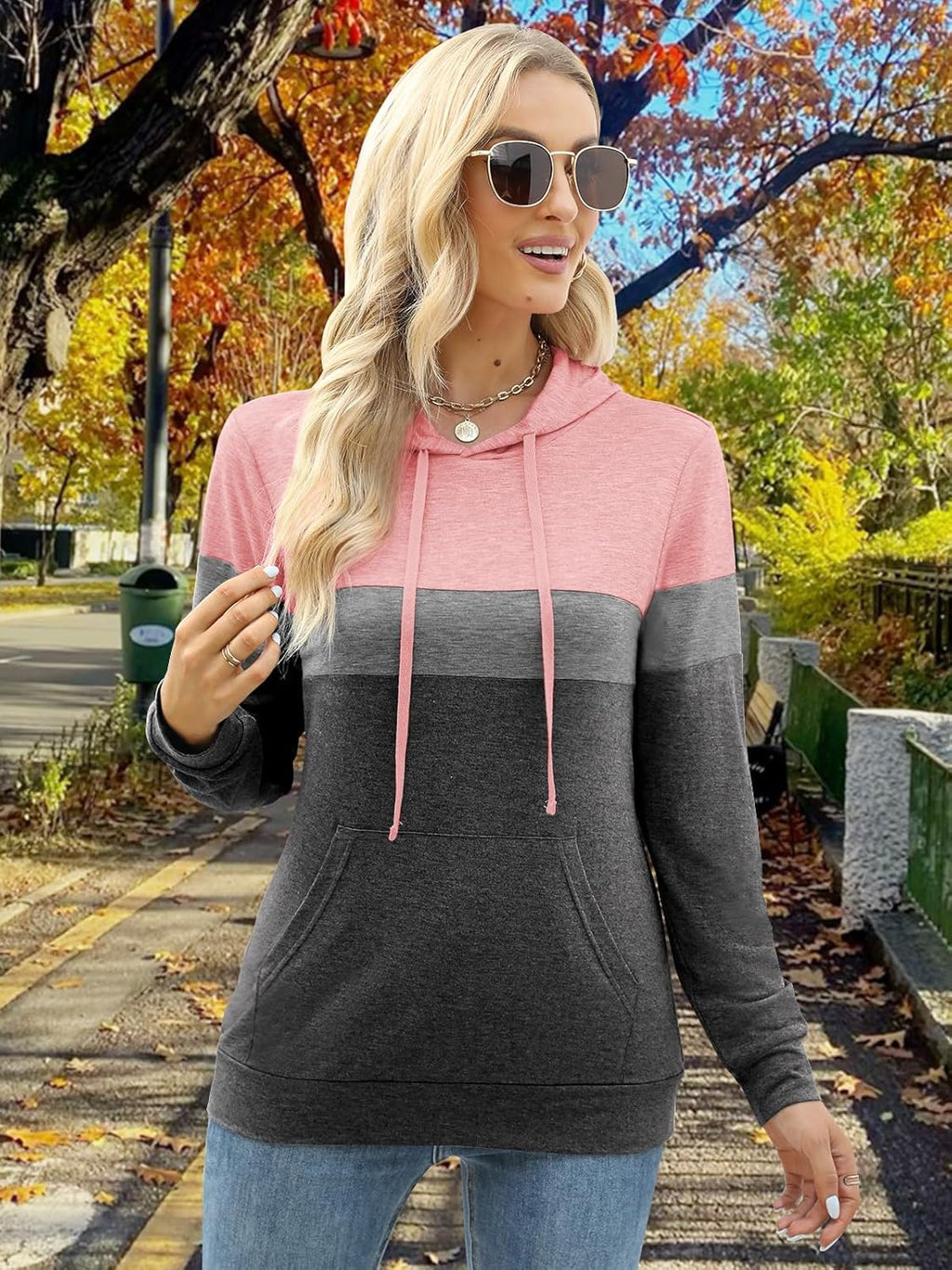 Women’s 2025 Fall Long Sleeve Hoodie Pullover Sweatshirt Lightweight Casual Tops Blouse