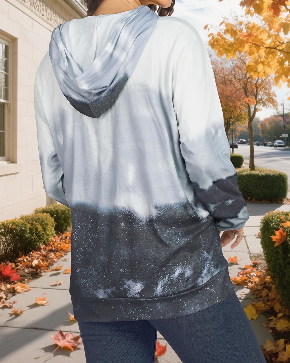 Women's Hoodies Long Sleeve Sweatshirts Drawstring Pullover Tops with Pocket Casual Loose Blouses Tunic