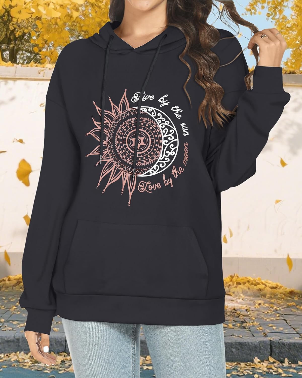 Women's Hoodies Long Sleeve Sweatshirts Drawstring Pullover Tops with Pocket Casual Loose Blouses Tunic