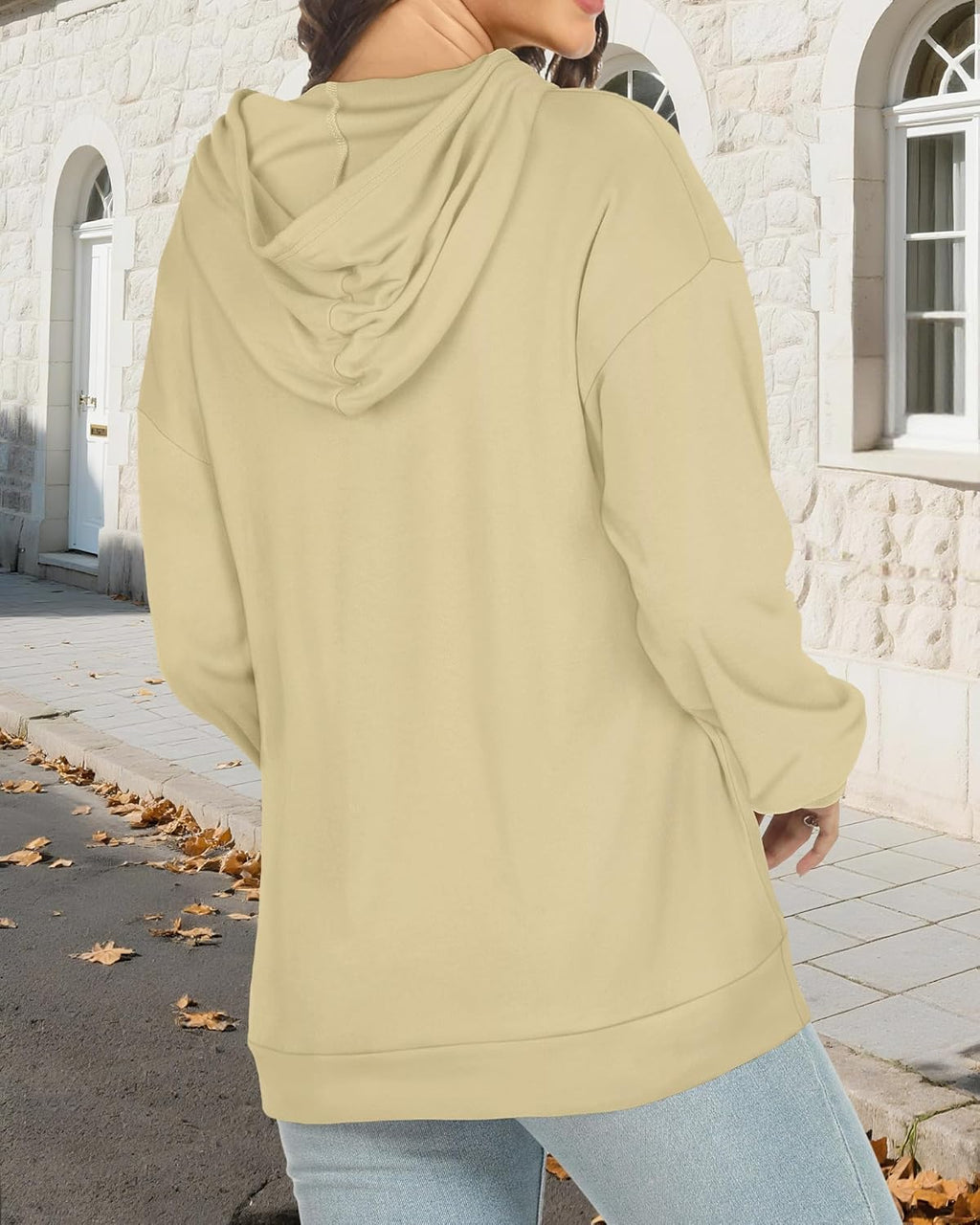 Women's Hoodies Long Sleeve Sweatshirts Drawstring Pullover Tops with Pocket Casual Loose Blouses Tunic