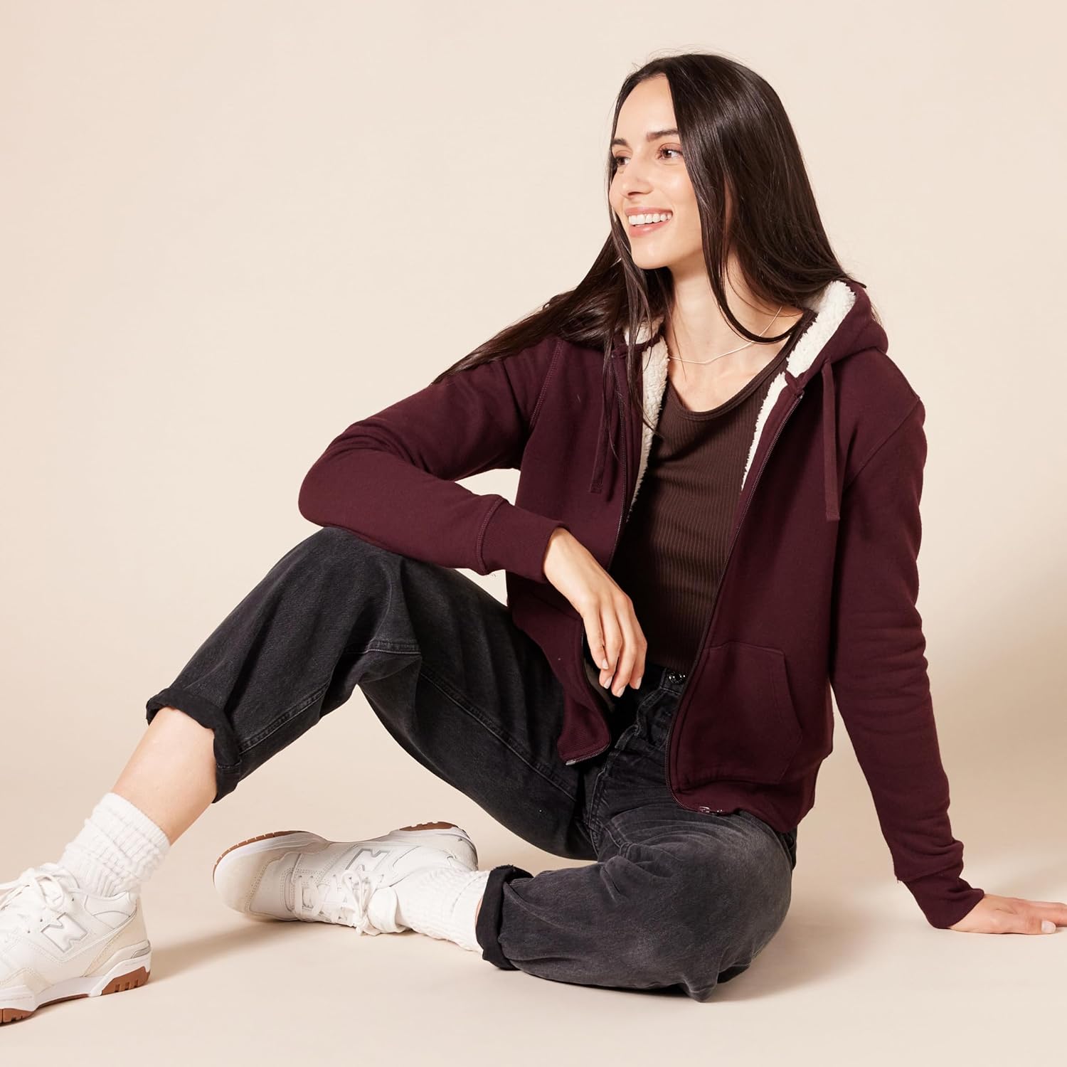 Women's Sherpa-Lined Fleece Full-Zip Hooded Jacket (Available in Plus Size)