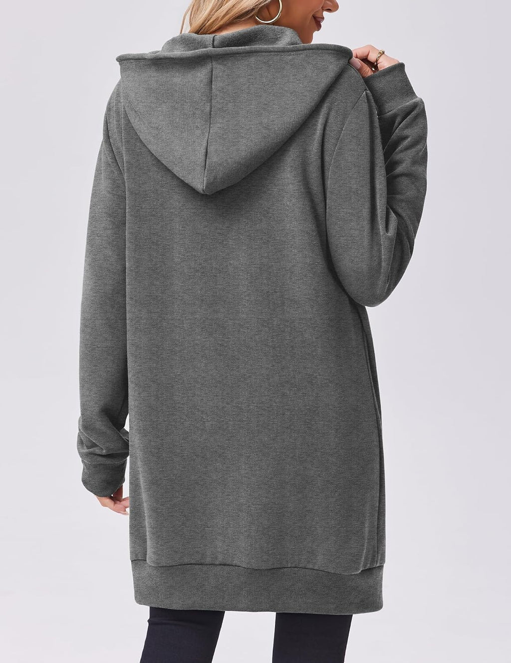 Zip Up Hoodies For Women Long Sleeve Oversized Sweatshirts Casual Lightweight Fleece Jackets With Pockets