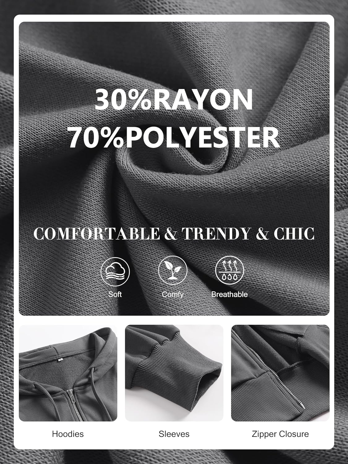 Womens Zip Up Hoodies Cropped Sweatshirts Casual Comfy Cute Zip Jackets Fashion Trendy Fall Outfits 2025 Y2K Clothes