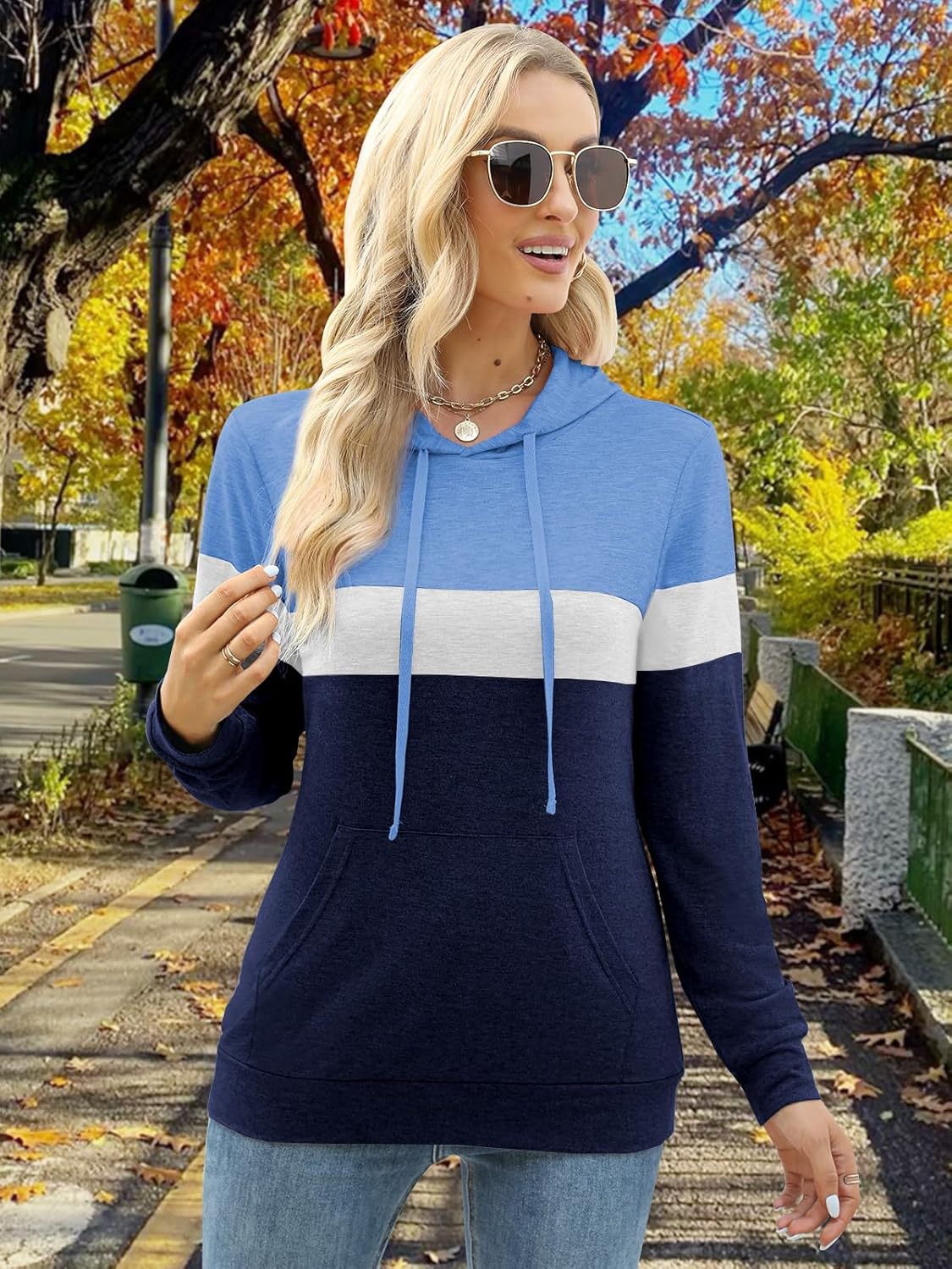 Women’s 2025 Fall Long Sleeve Hoodie Pullover Sweatshirt Lightweight Casual Tops Blouse