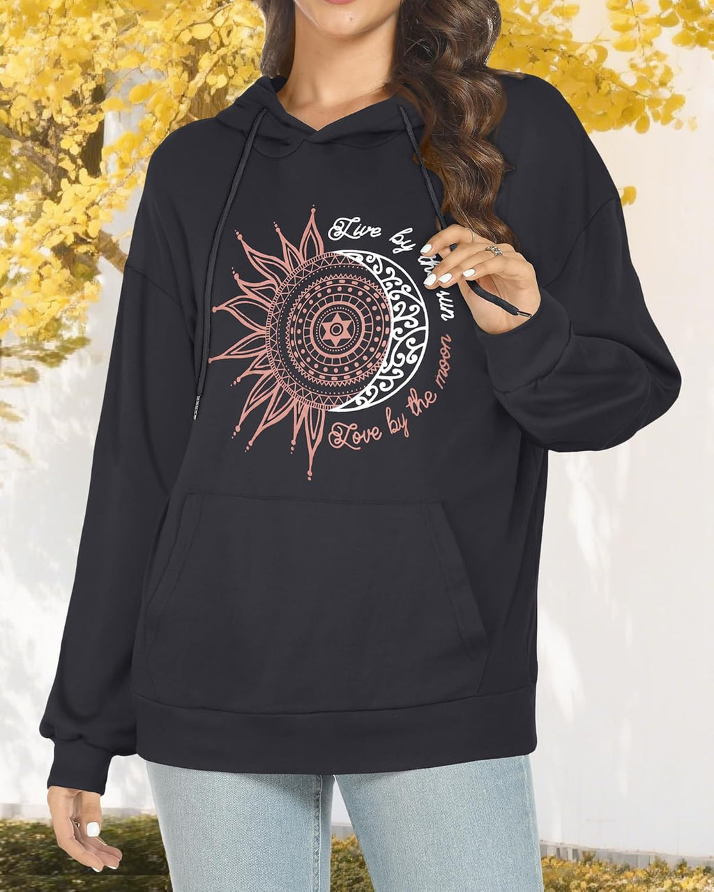 Women's Hoodies Long Sleeve Sweatshirts Drawstring Pullover Tops with Pocket Casual Loose Blouses Tunic