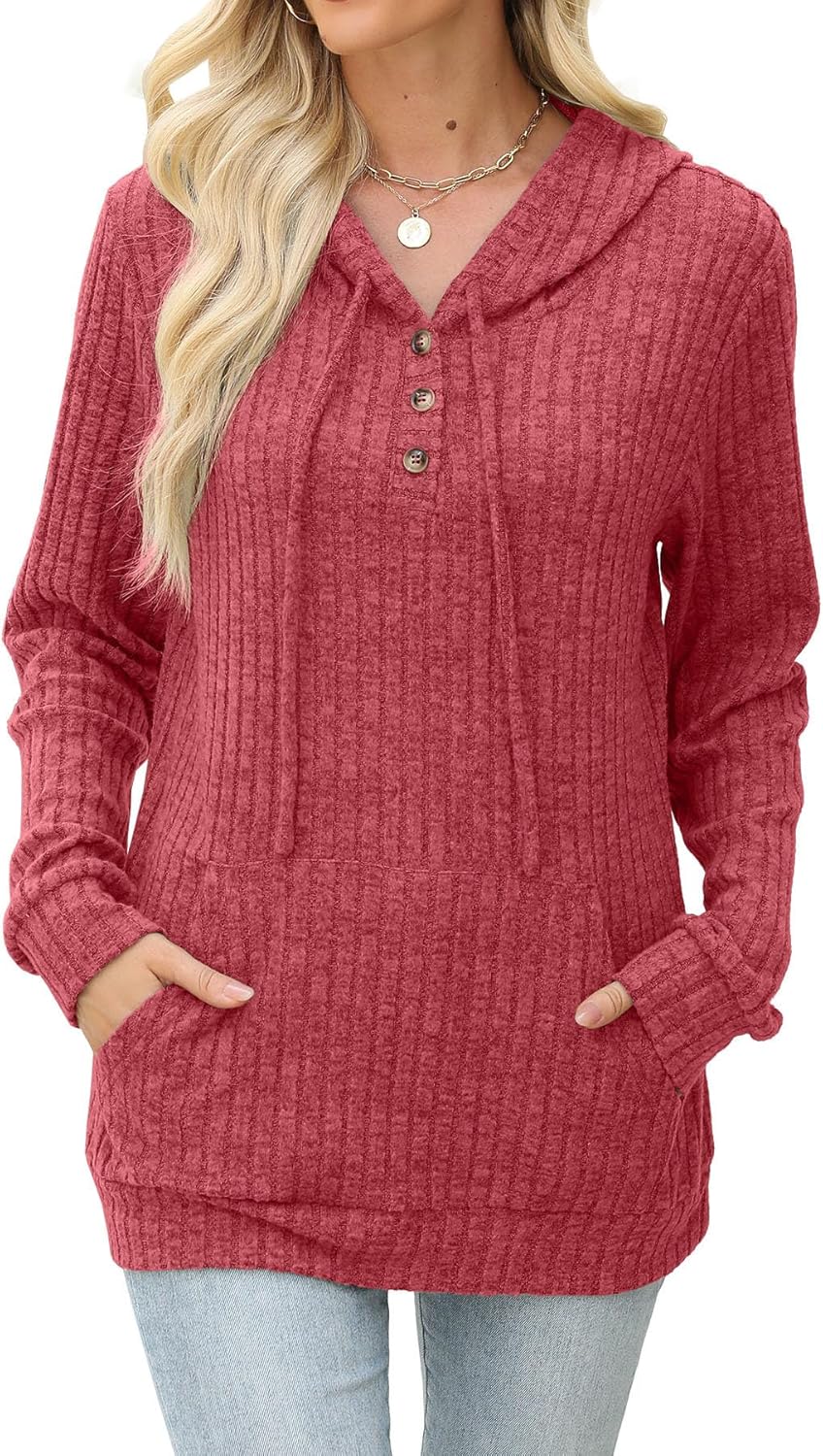 Womens Sweaters Fall Long Sleeve Hoodie Laides Sweatshirts Loose Casual Fashion Clothes S-2XL