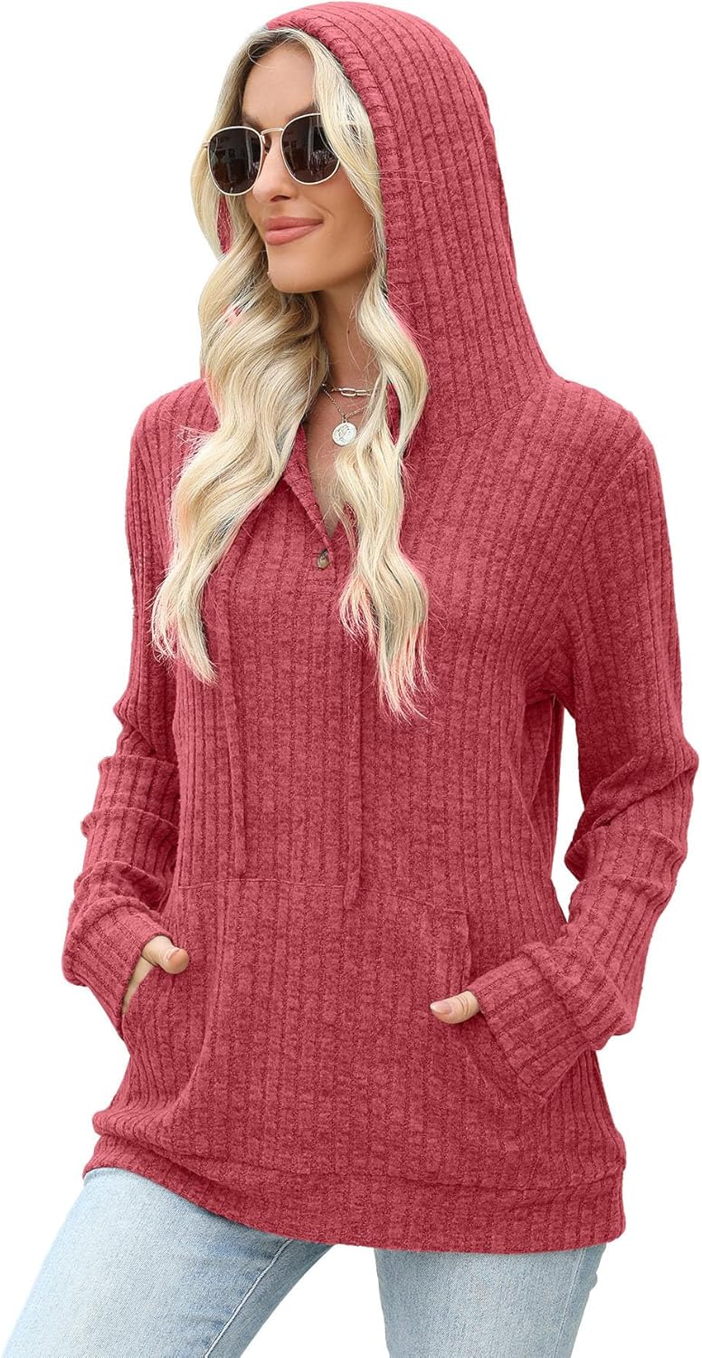 Womens Sweaters Fall Long Sleeve Hoodie Laides Sweatshirts Loose Casual Fashion Clothes S-2XL