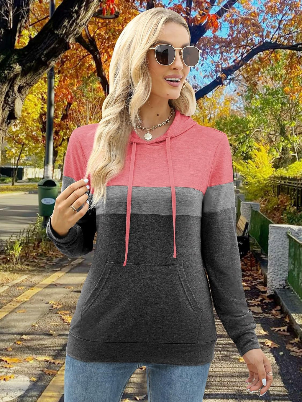 Women’s 2025 Fall Long Sleeve Hoodie Pullover Sweatshirt Lightweight Casual Tops Blouse