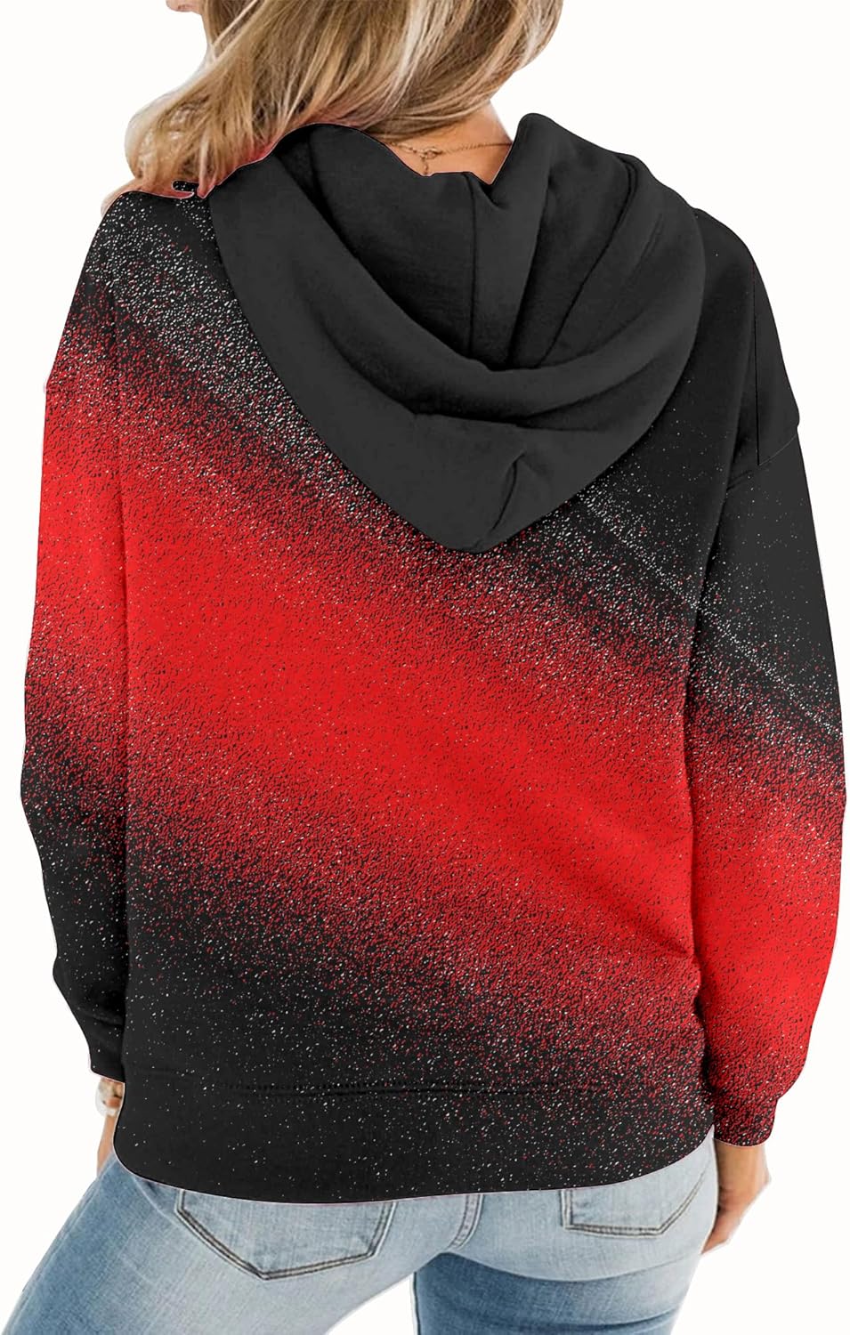 Womens Casual Hoodies Crew Neck Long Sleeve Sweatshirts with Pocket Lightweight Pullover Tops