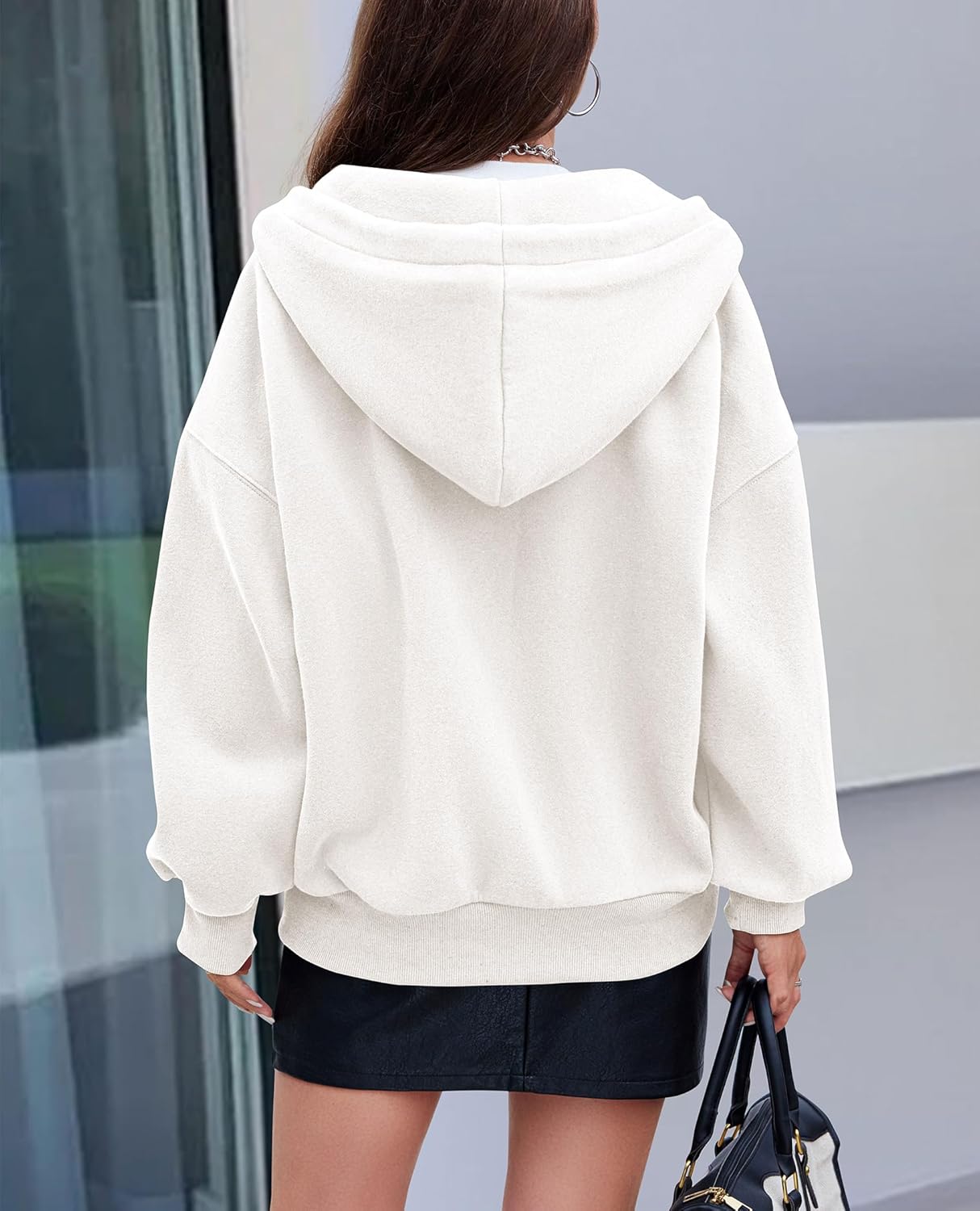 Women's 2025 Fall Oversized Hoodies Sweatshirt Long Sleeve Zip Up Pockets Loose Fit Y2K Winter Jackets Coat