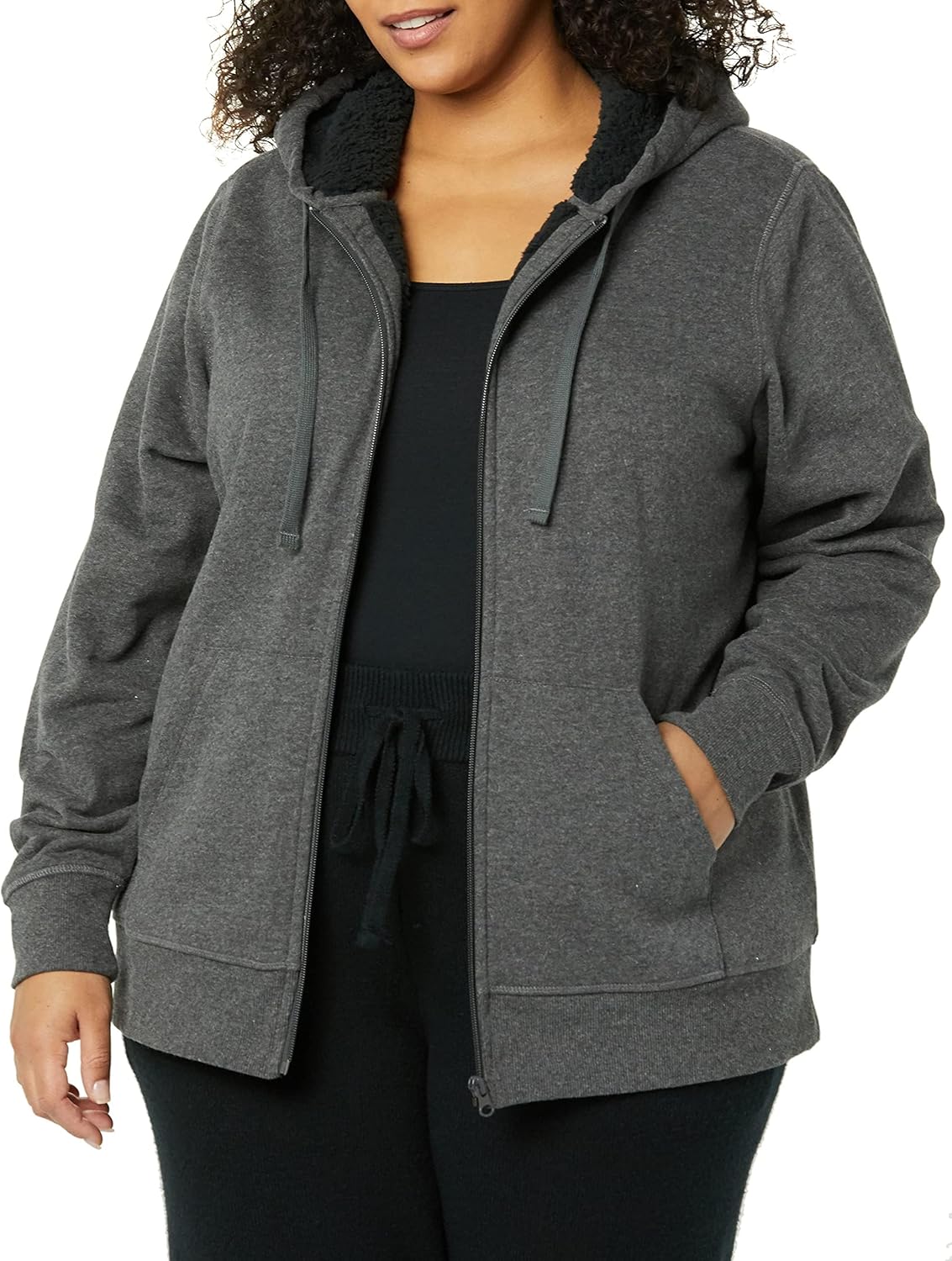 Women's Sherpa-Lined Fleece Full-Zip Hooded Jacket (Available in Plus Size)