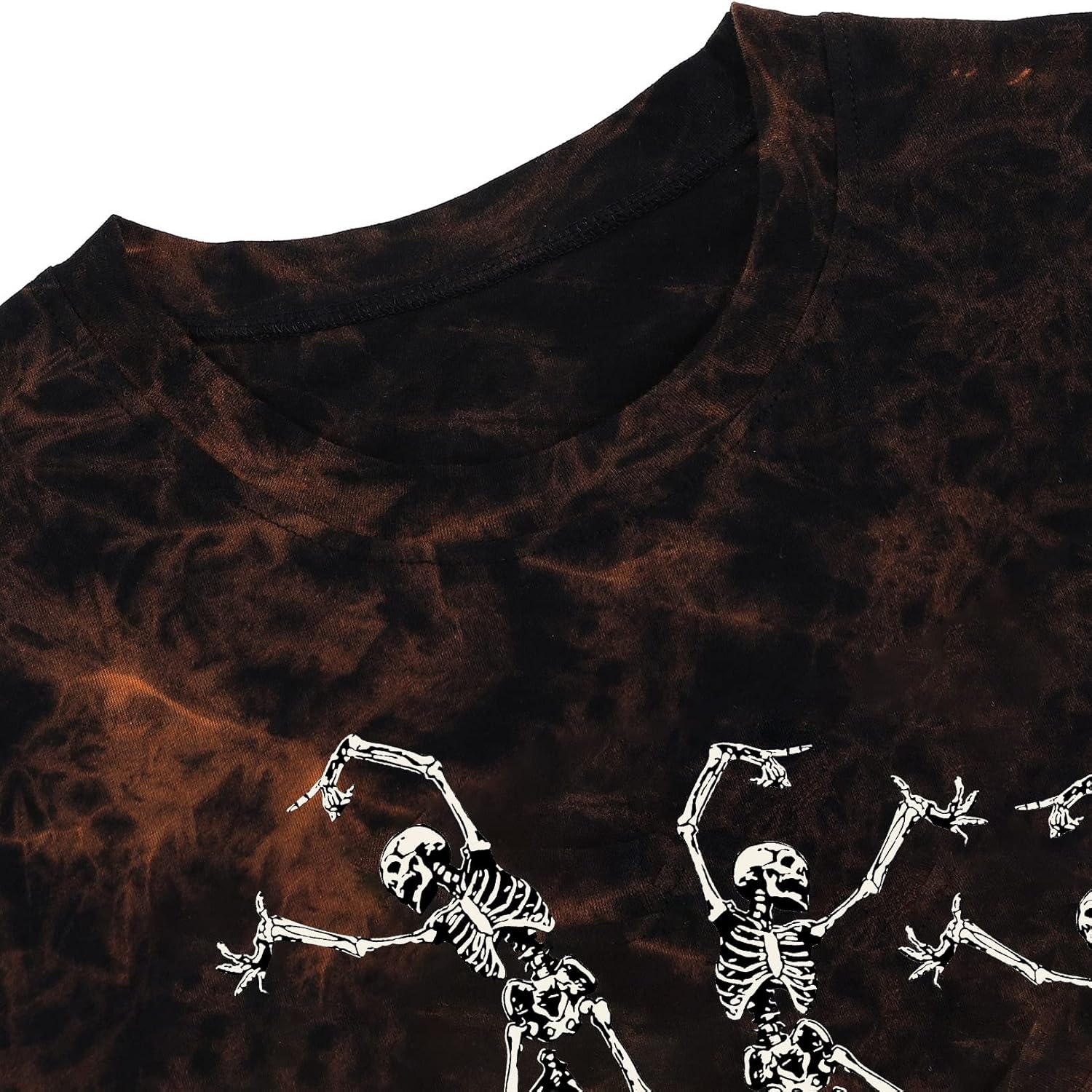 Dancing Skeleton Shirt for Women Happy Halloween T-Shirt Funny Skeleton Graphic Tees Tops Blouse Gift