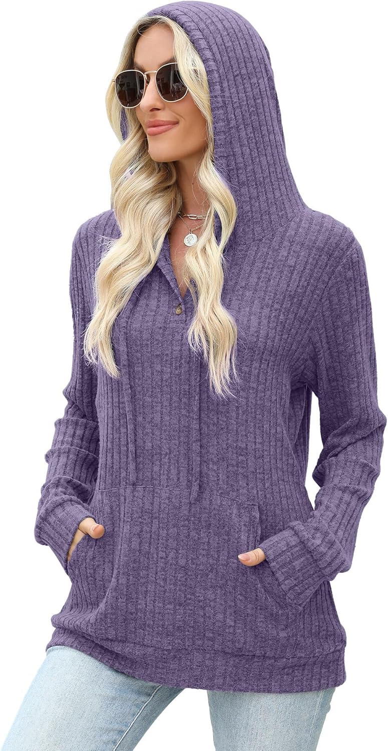 Womens Sweaters Fall Long Sleeve Hoodie Laides Sweatshirts Loose Casual Fashion Clothes S-2XL