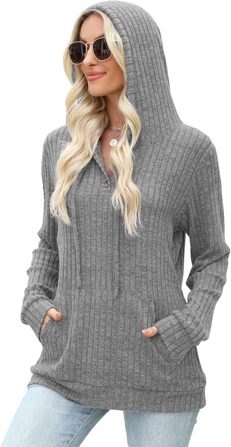 Womens Sweaters Fall Long Sleeve Hoodie Laides Sweatshirts Loose Casual Fashion Clothes S-2XL