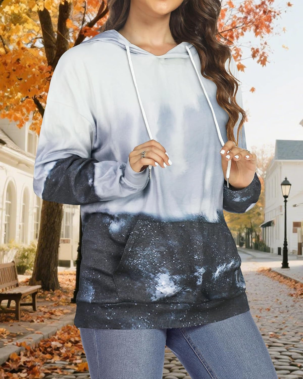 Women's Hoodies Long Sleeve Sweatshirts Drawstring Pullover Tops with Pocket Casual Loose Blouses Tunic