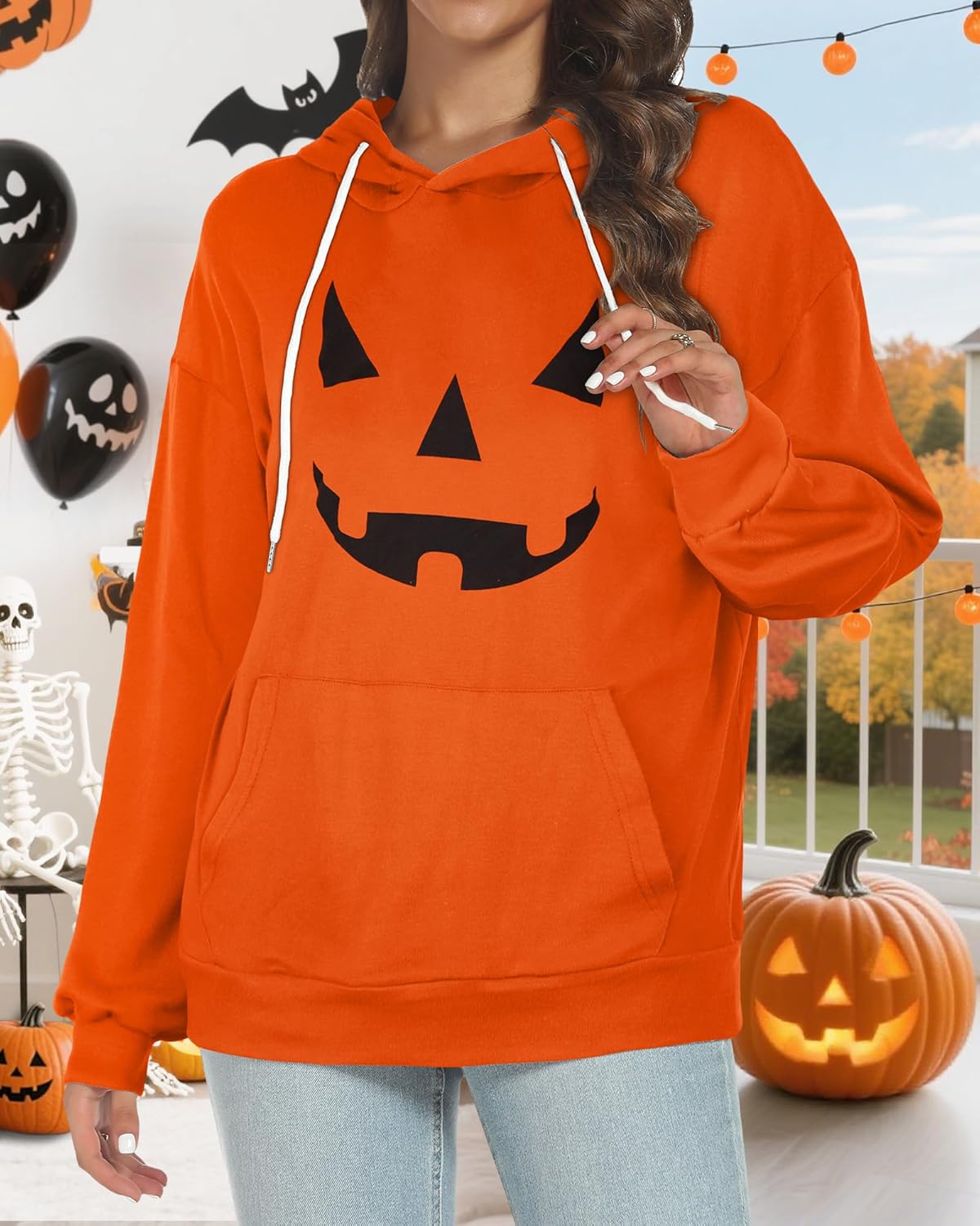 Women's Hoodies Long Sleeve Sweatshirts Drawstring Pullover Tops with Pocket Casual Loose Blouses Tunic