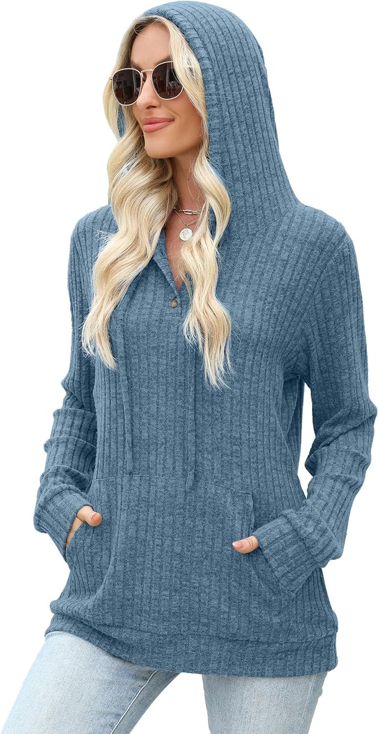 Womens Sweaters Fall Long Sleeve Hoodie Laides Sweatshirts Loose Casual Fashion Clothes S-2XL