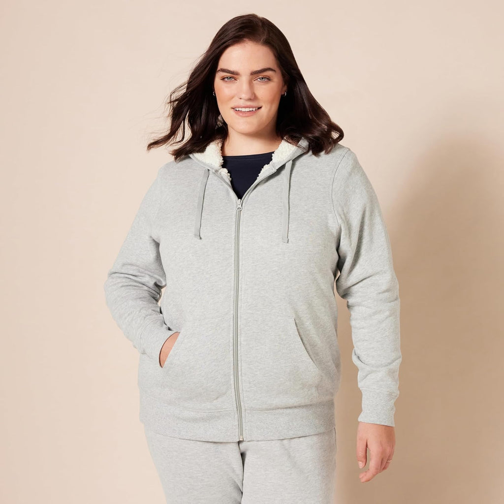 Women's Sherpa-Lined Fleece Full-Zip Hooded Jacket (Available in Plus Size)