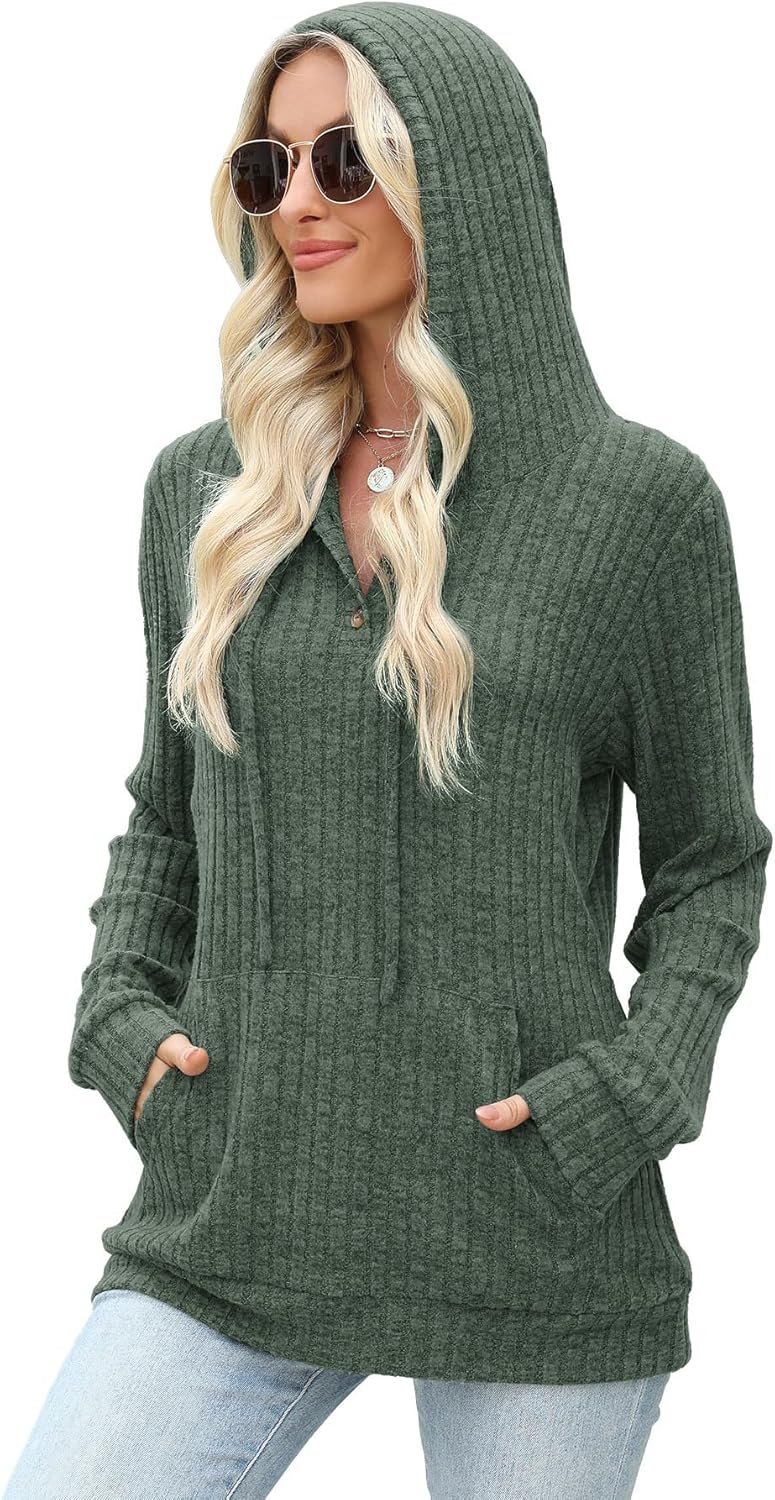 Womens Sweaters Fall Long Sleeve Hoodie Laides Sweatshirts Loose Casual Fashion Clothes S-2XL