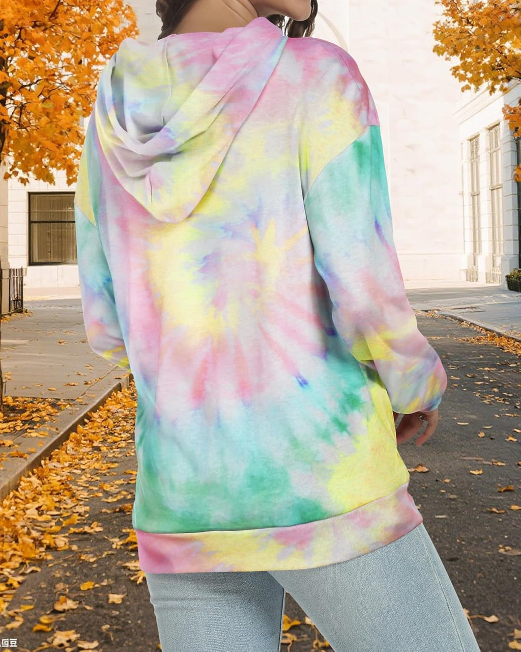 Women's Hoodies Long Sleeve Sweatshirts Drawstring Pullover Tops with Pocket Casual Loose Blouses Tunic