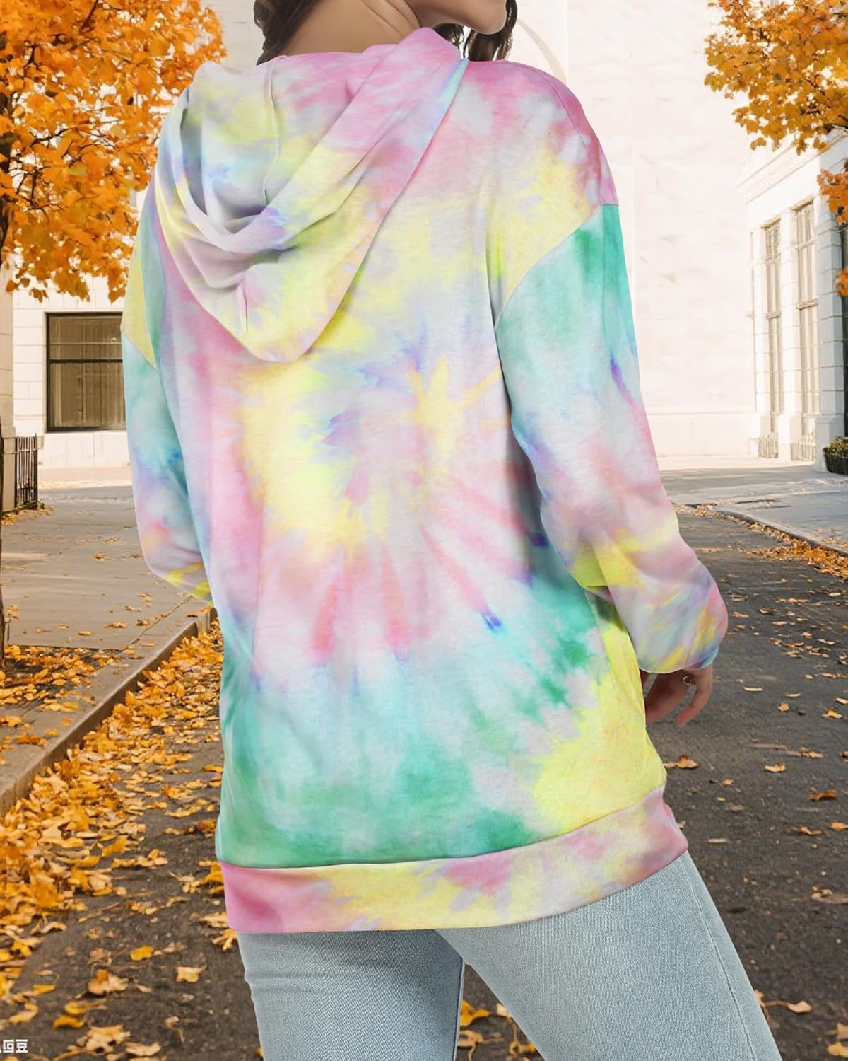 Women's Hoodies Long Sleeve Sweatshirts Drawstring Pullover Tops with Pocket Casual Loose Blouses Tunic