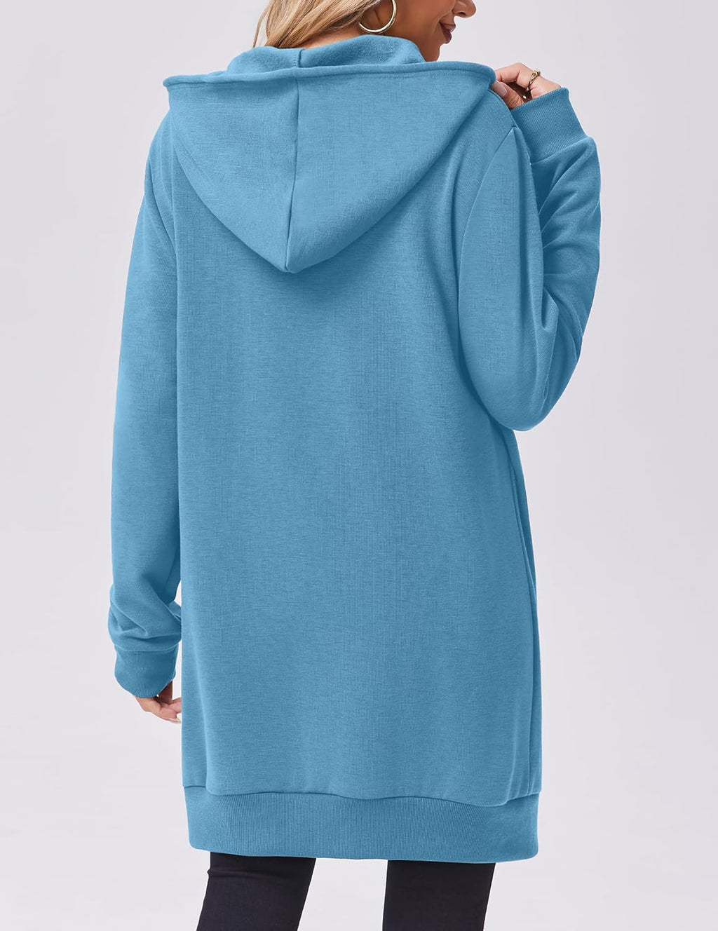 Zip Up Hoodies For Women Long Sleeve Oversized Sweatshirts Casual Lightweight Fleece Jackets With Pockets