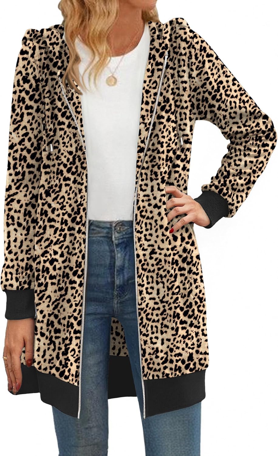 Zip Up Hoodies For Women Long Sleeve Oversized Sweatshirts Casual Lightweight Fleece Jackets With Pockets