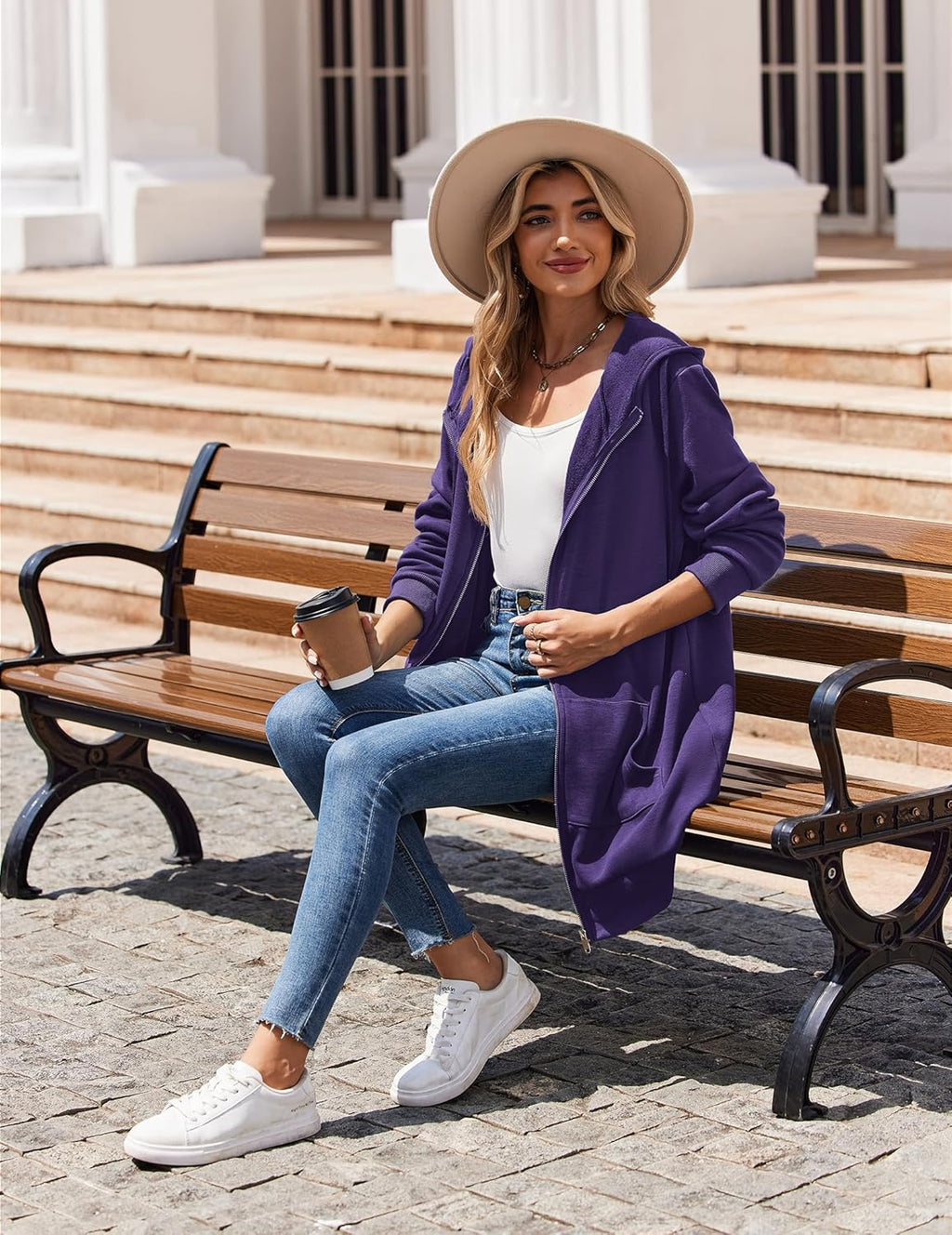 Zip Up Hoodies For Women Long Sleeve Oversized Sweatshirts Casual Lightweight Fleece Jackets With Pockets