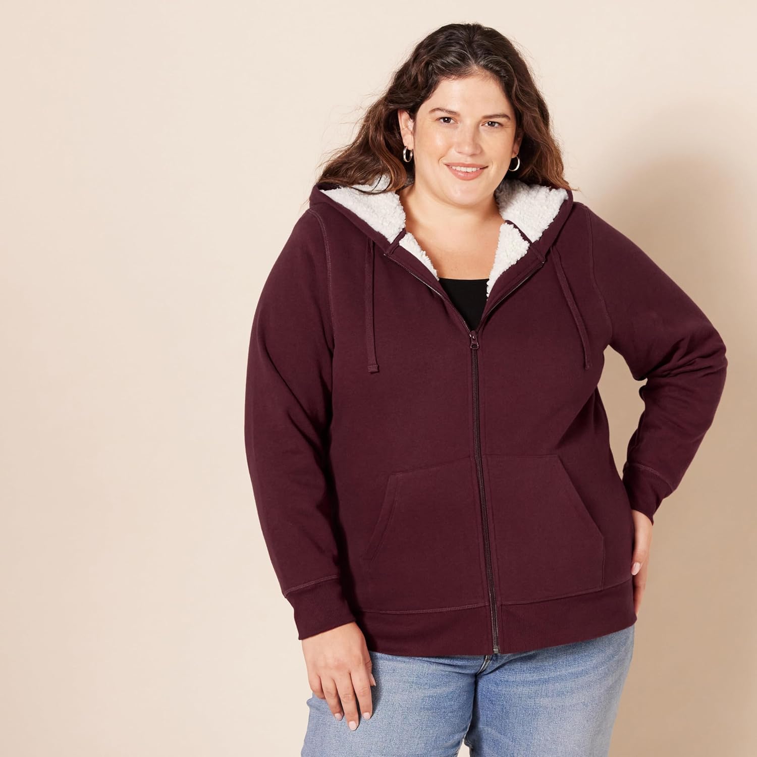 Women's Sherpa-Lined Fleece Full-Zip Hooded Jacket (Available in Plus Size)