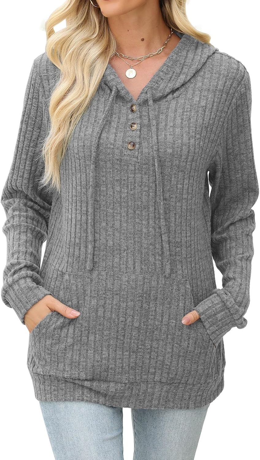 Womens Sweaters Fall Long Sleeve Hoodie Laides Sweatshirts Loose Casual Fashion Clothes S-2XL