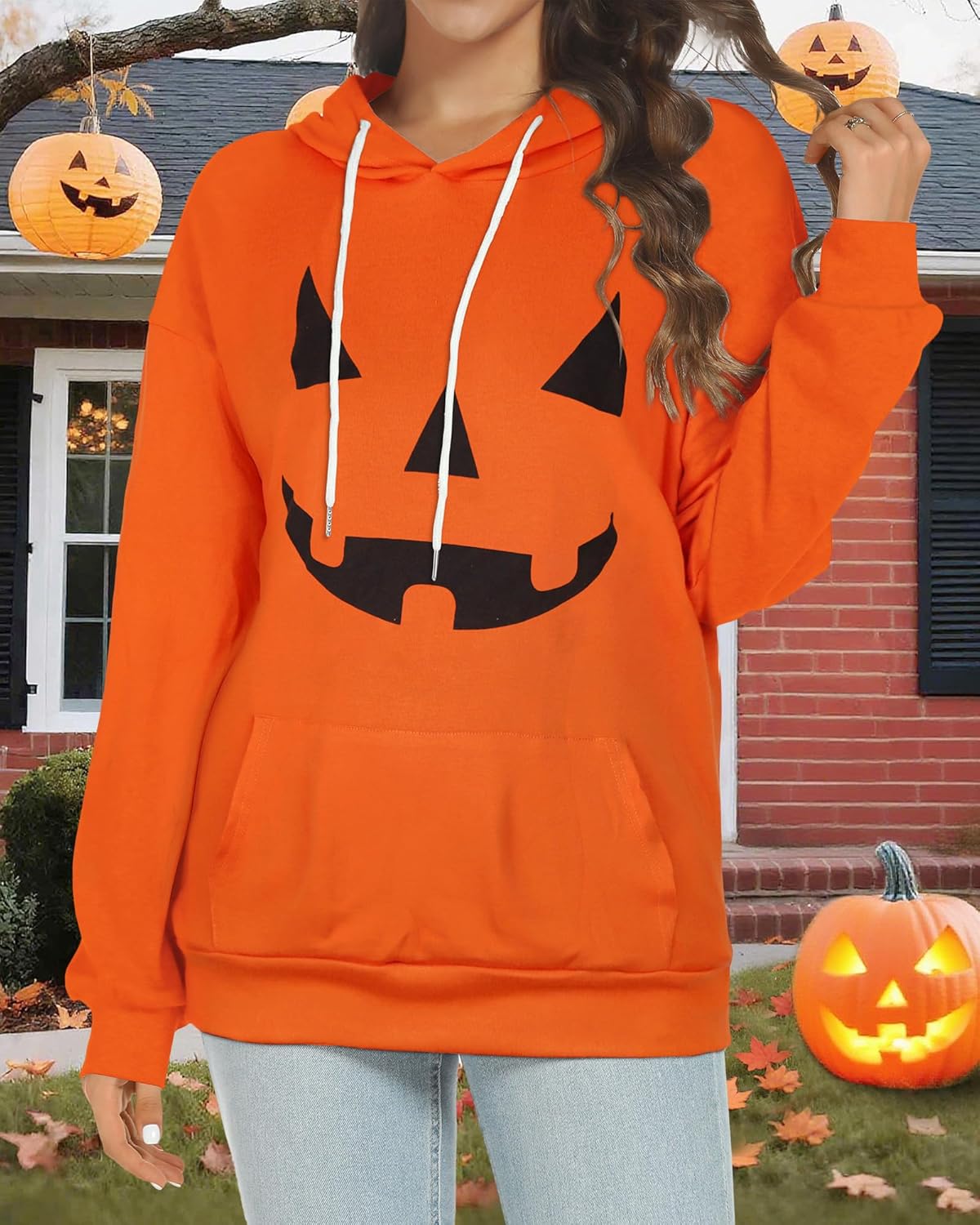 Women's Hoodies Long Sleeve Sweatshirts Drawstring Pullover Tops with Pocket Casual Loose Blouses Tunic